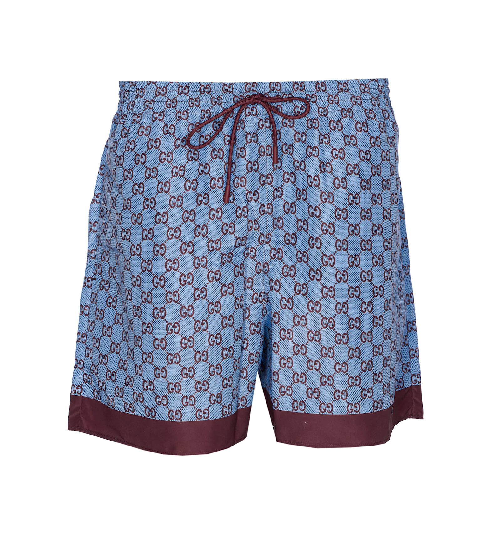 Gucci Printed Poplin Tech Swim Shorts In Blue