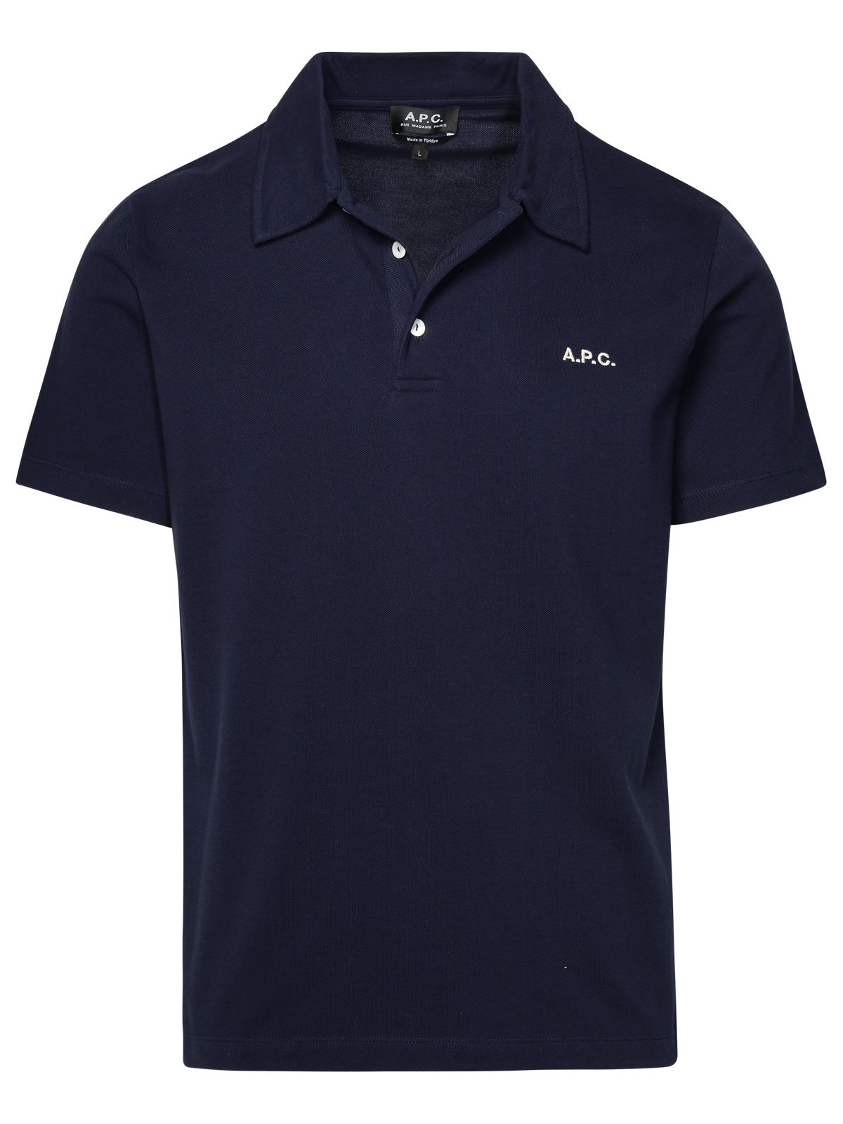 Shop Apc Polo Shirt In Blue Cotton In Navy