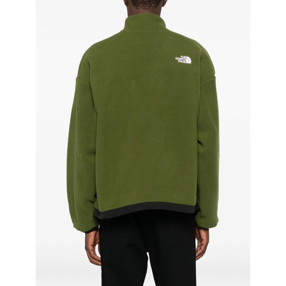 The North Face Reversible Fleece Jacket Wind Protection In Green