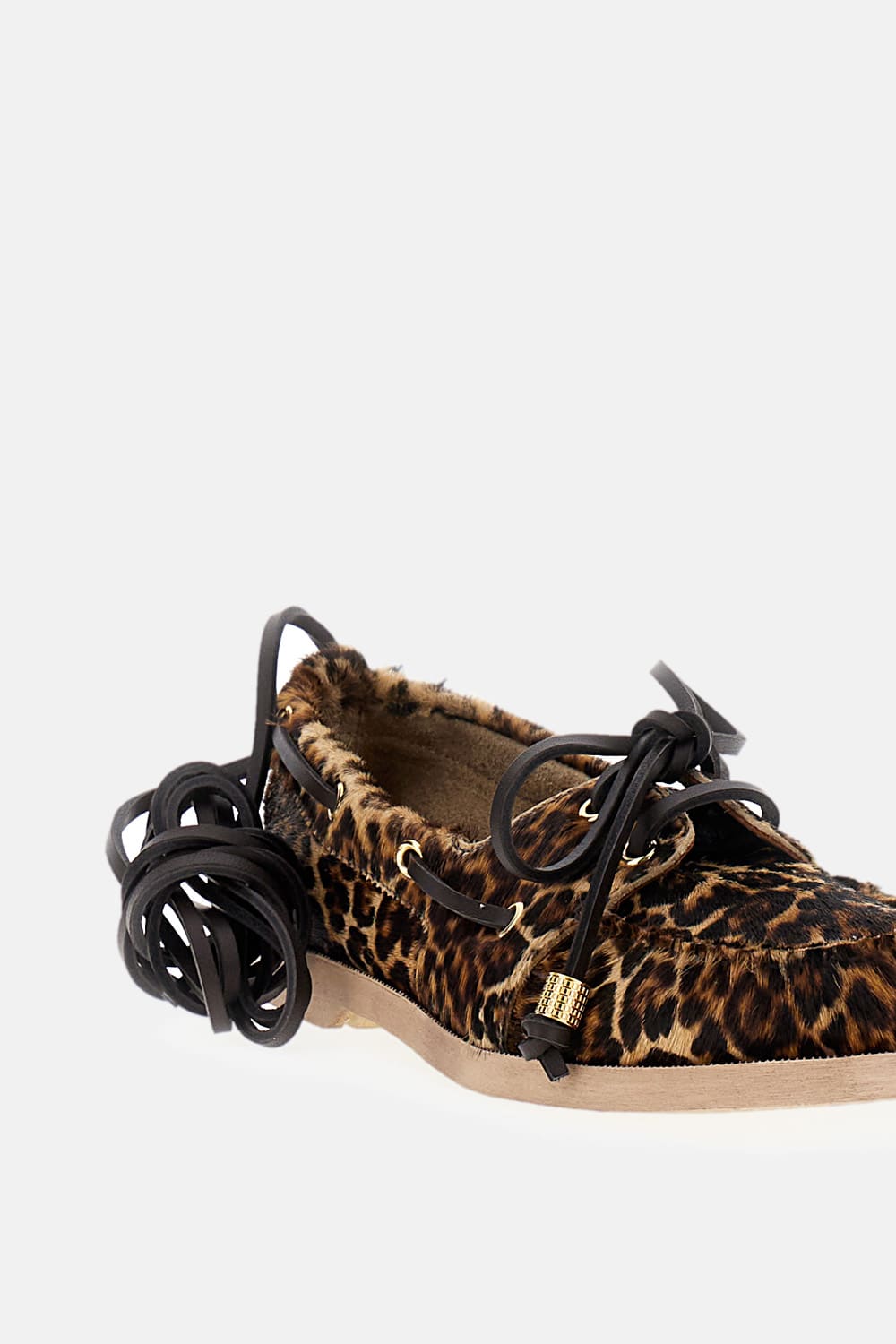 Golden Goose Leopard Print Round Toe Loafers