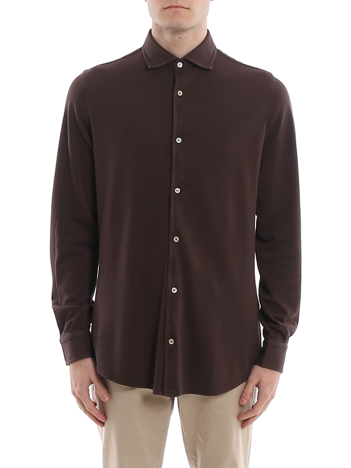 FEDELI STEVE L/S PIQUET GIZA,3UEF0101 811 BROWN