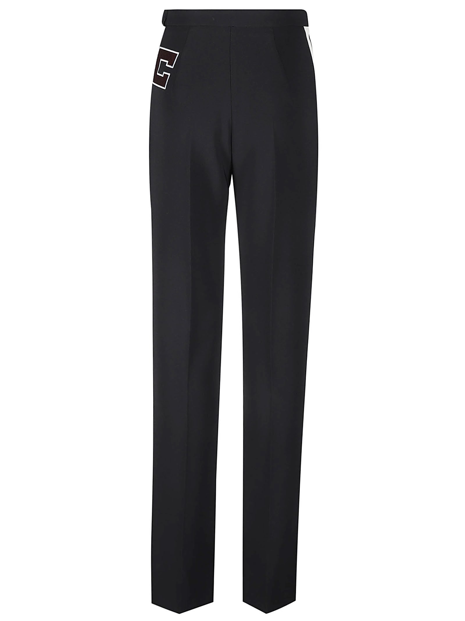 Shop Elisabetta Franchi Logo Embroidery Pant In Nero/burro