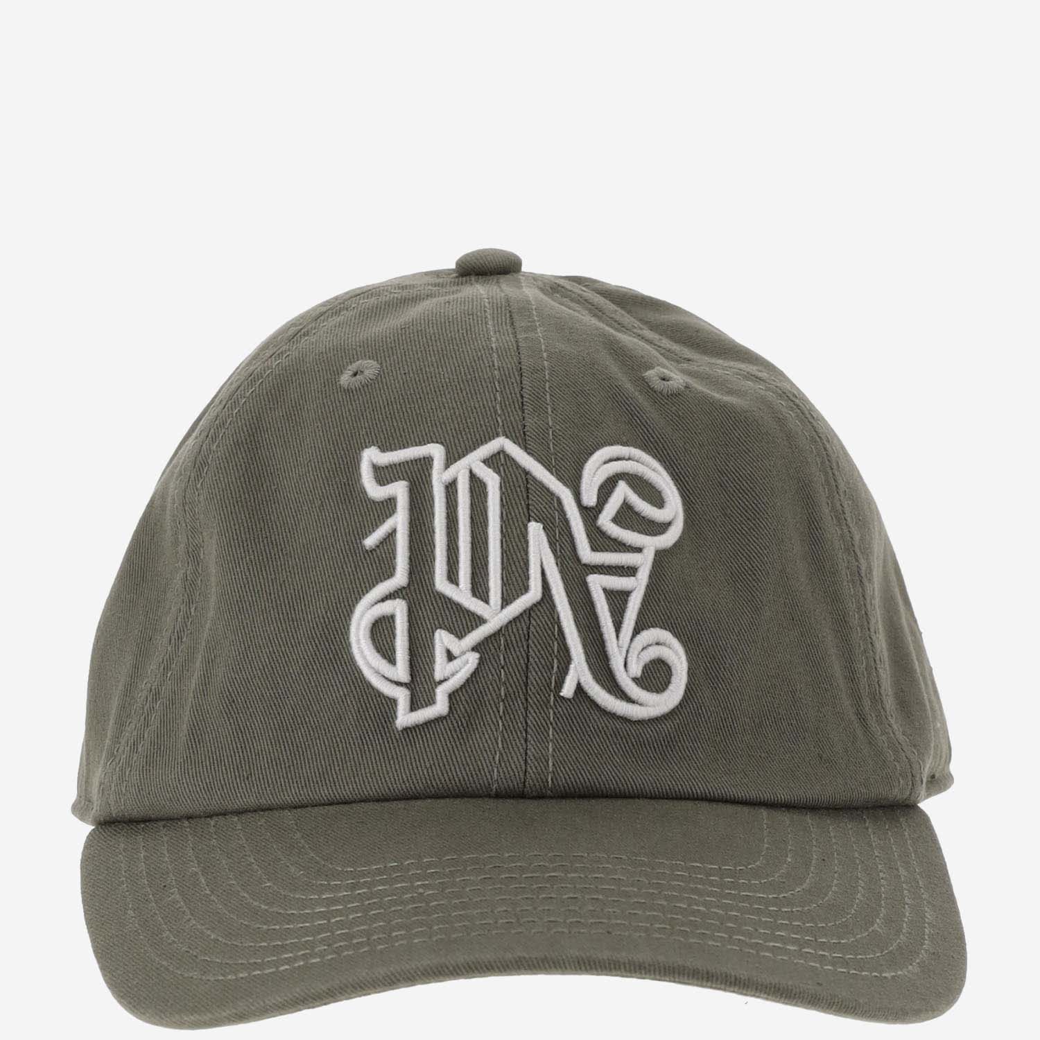 Shop Palm Angels Cotton Baseball Cap With Logo In Green