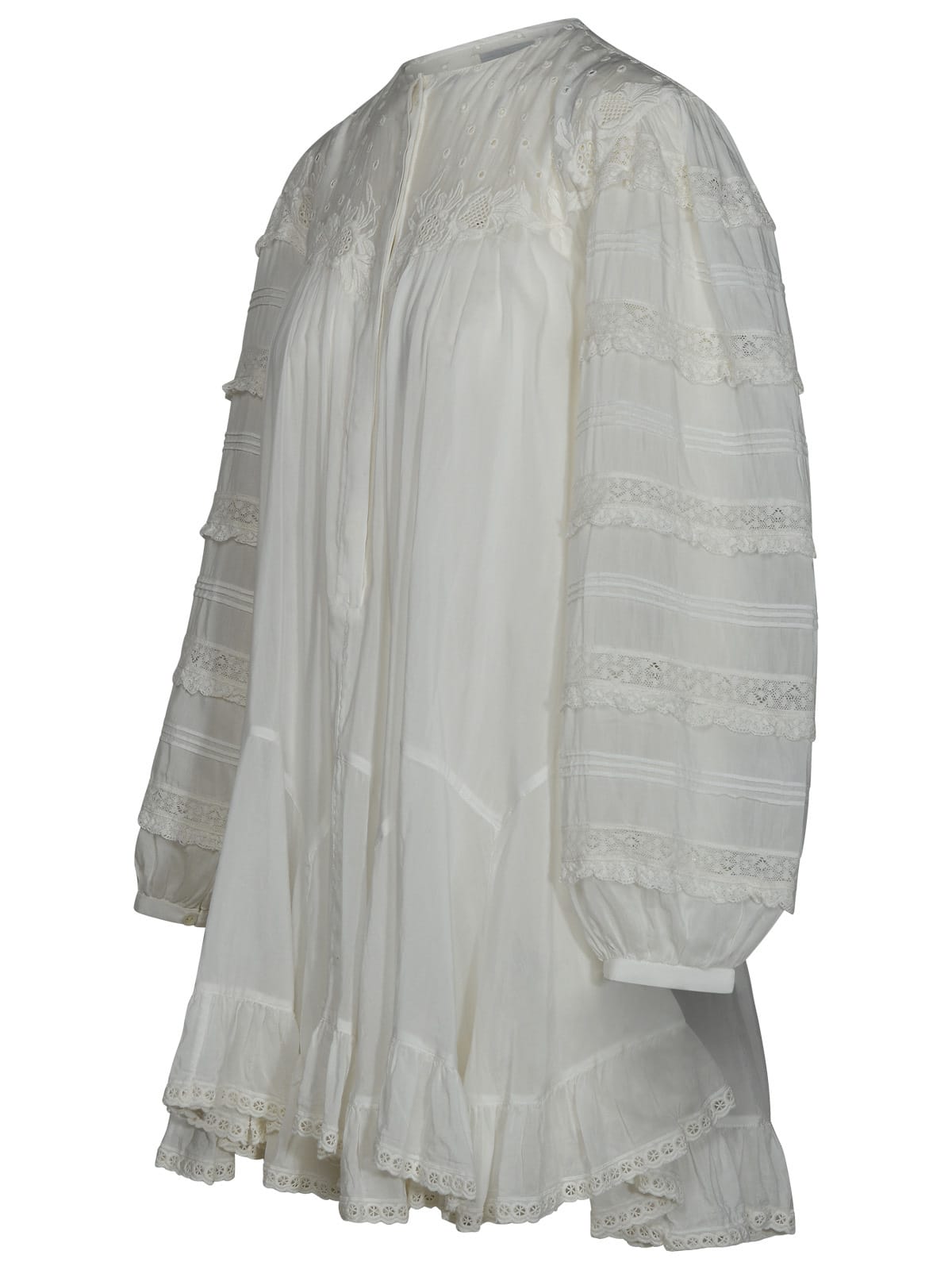 Shop Isabel Marant Gyliane Dress In White Silk Blend