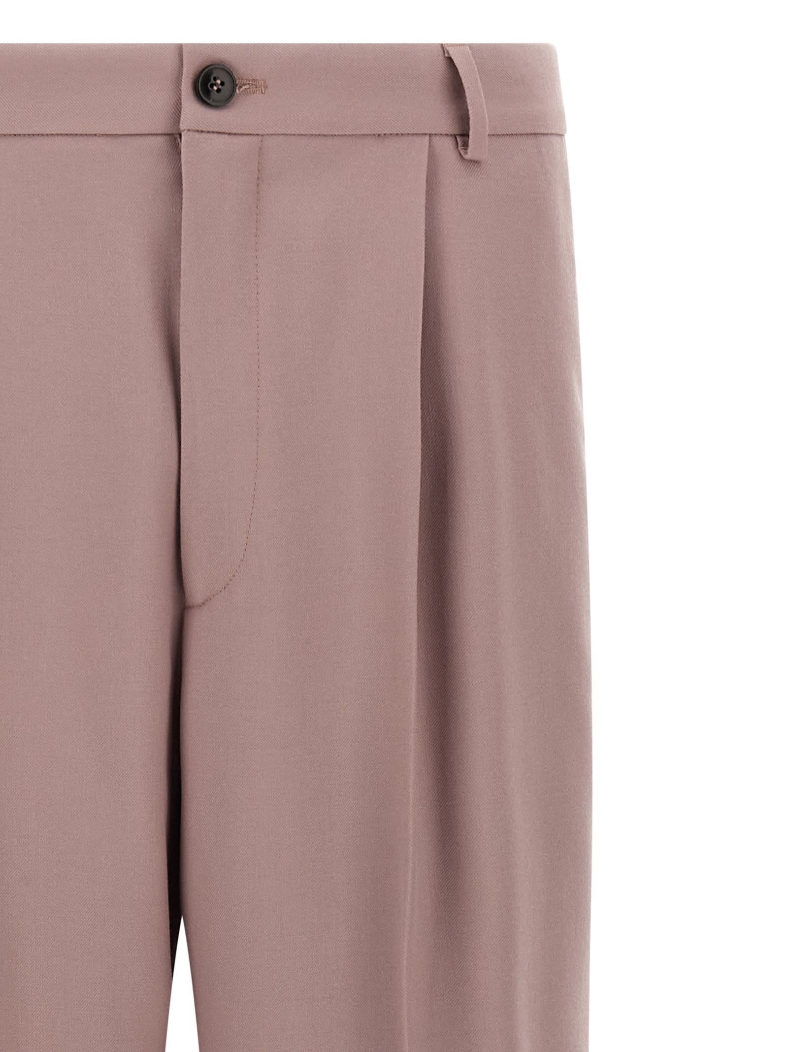 Dries Van Noten Straight-leg Trousers With Clean Front Pleat In Pink