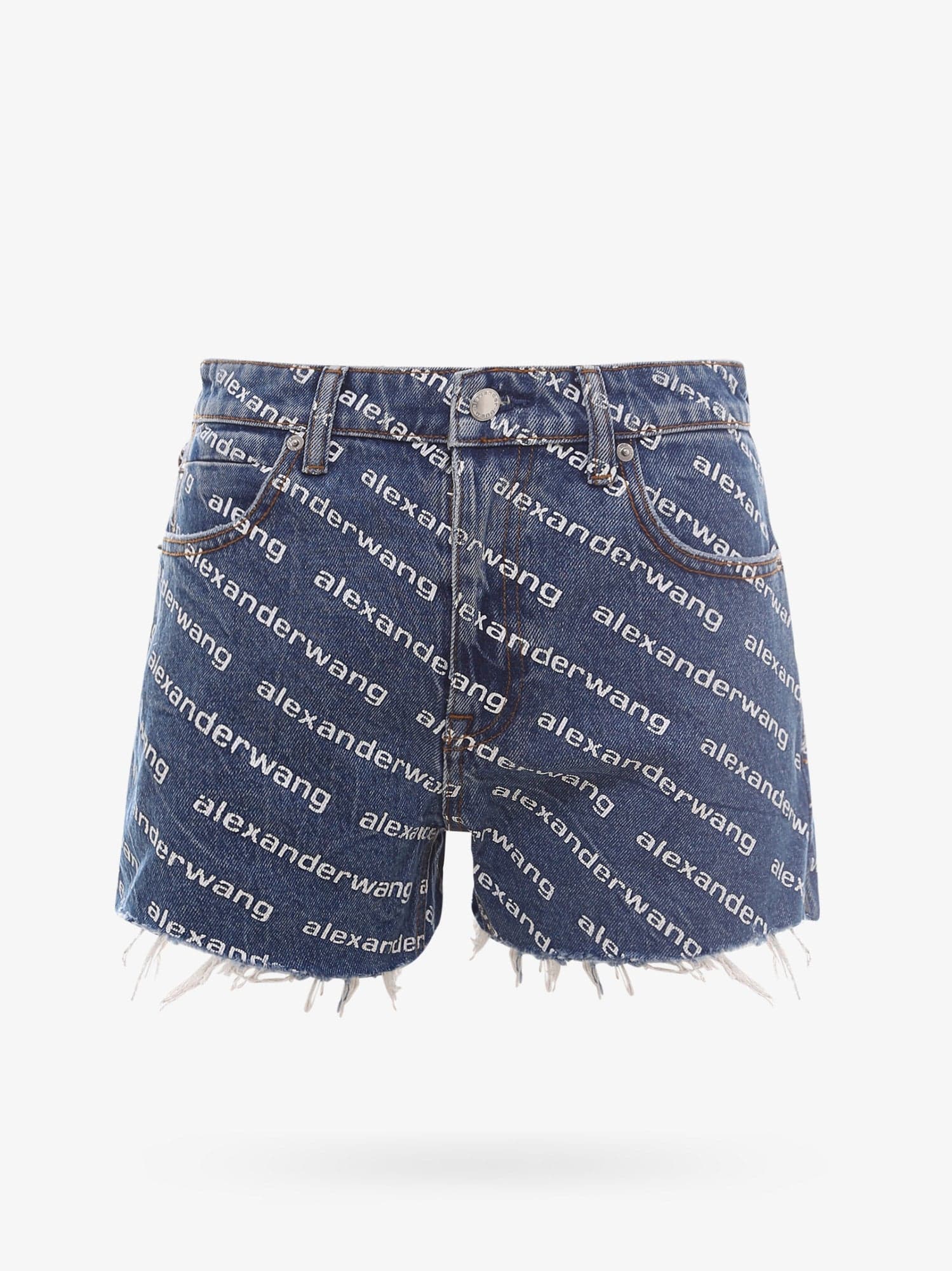 Alexander Wang Denim Shorts Featuring Printed Design In Blue