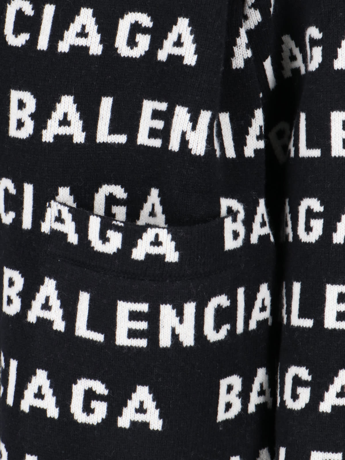 Shop Balenciaga All-over Logo Cardigan In Black