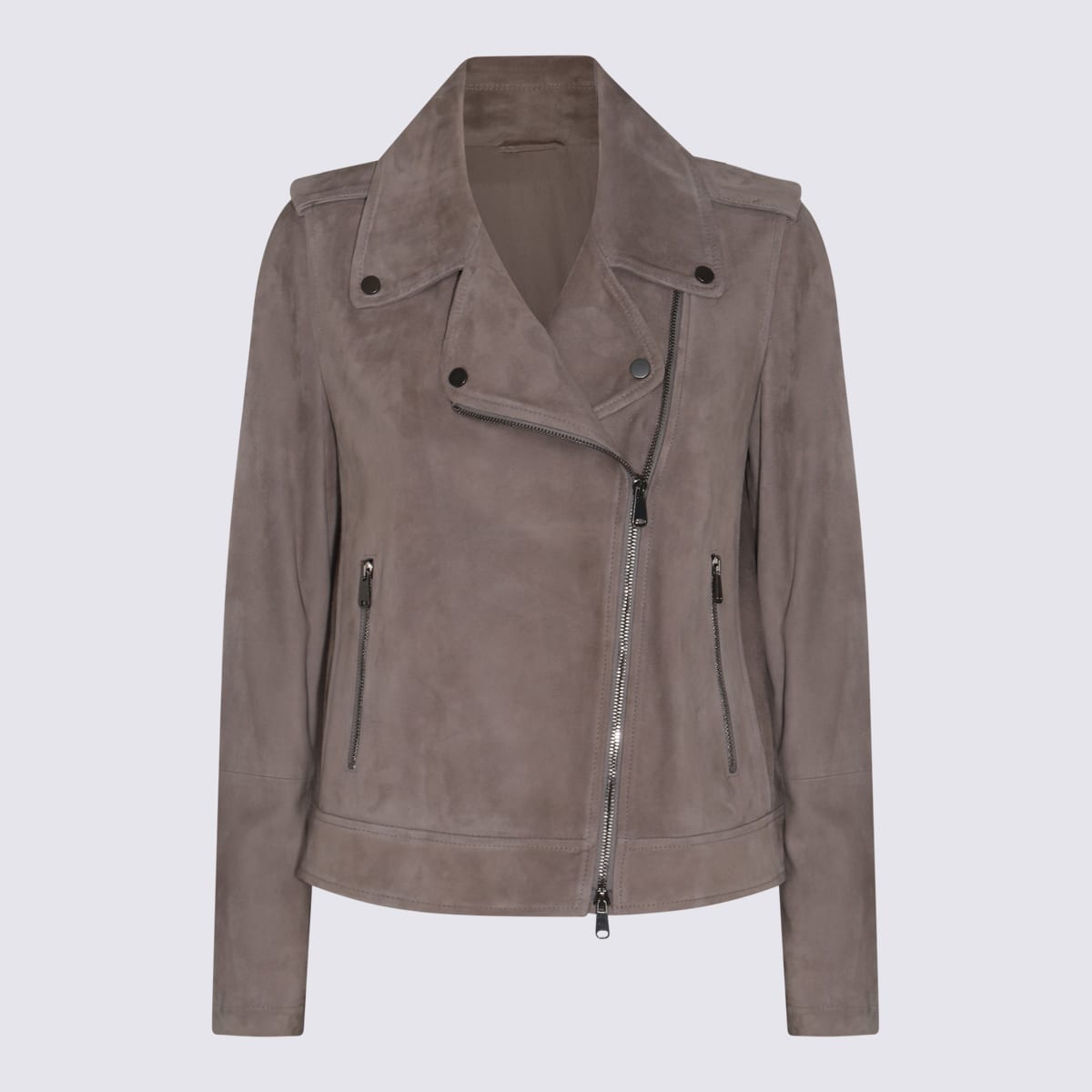 Shop Brunello Cucinelli Brown Leather Jacket