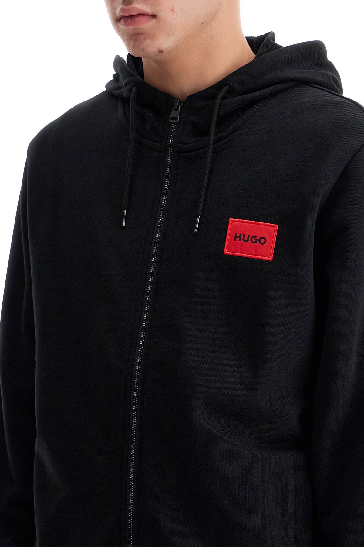 Shop Hugo Boss Hooded Sweatshirt With Zipper In Black (black)