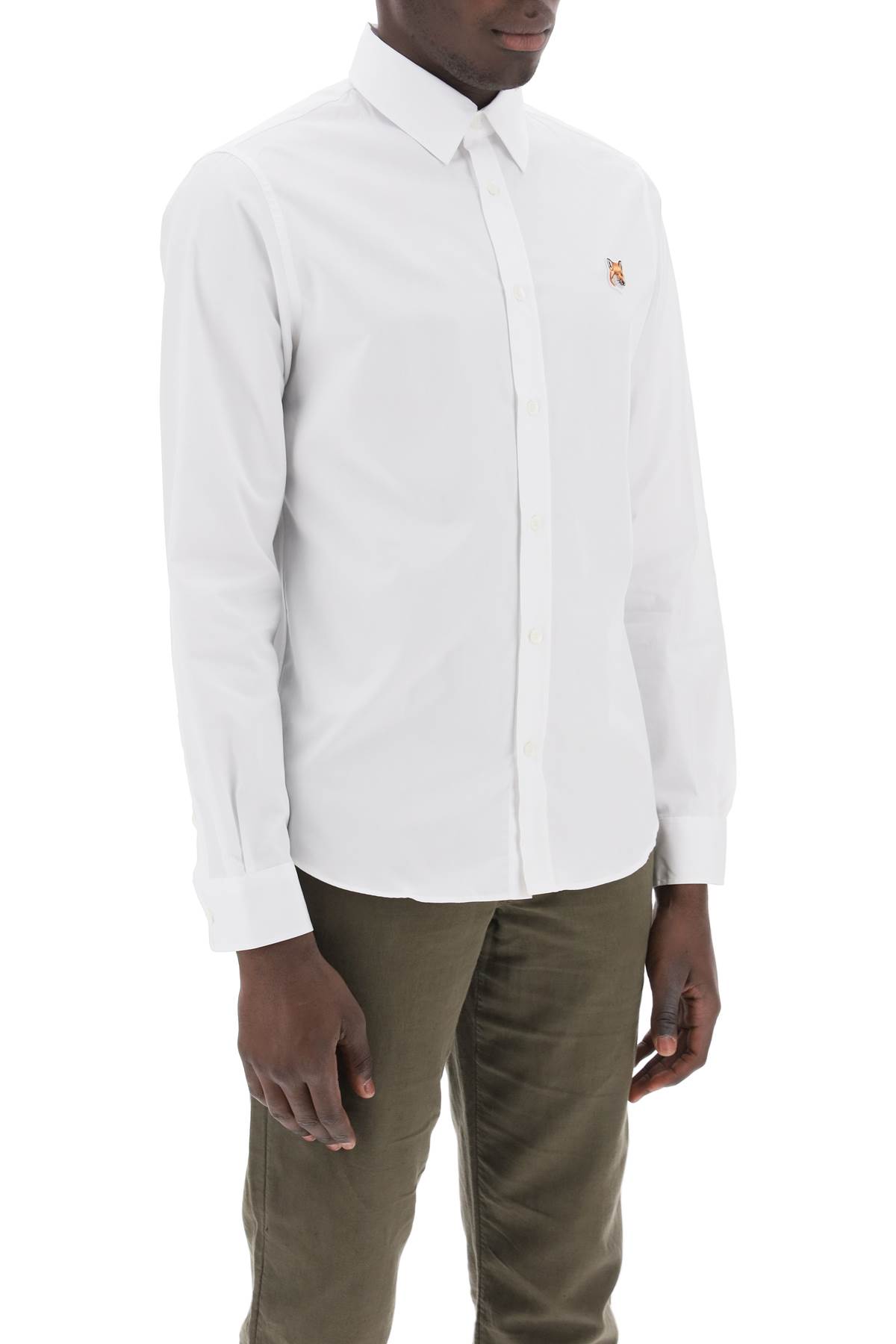 Shop Maison Kitsuné Fox Head Poplin Shirt