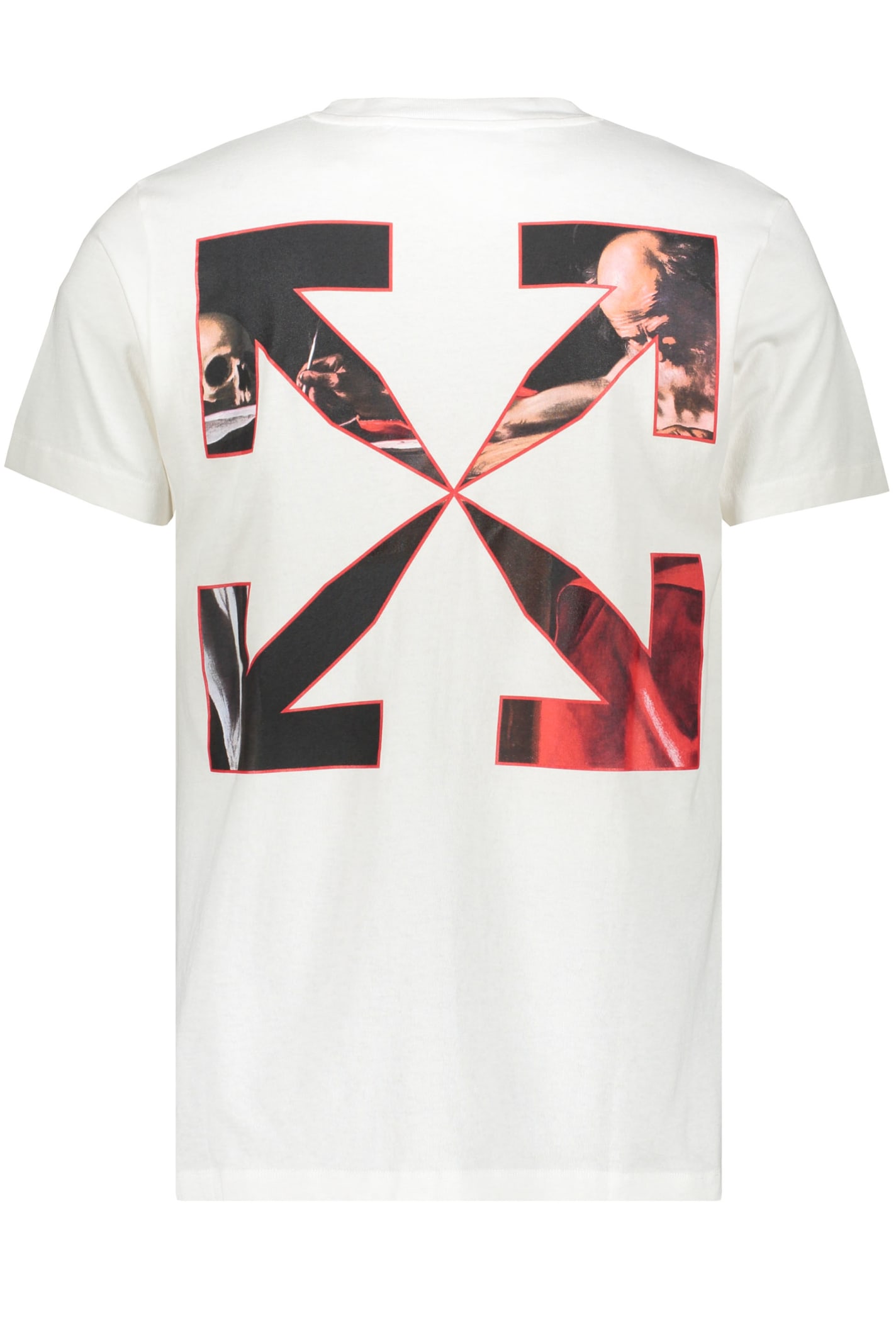 Shop Off-white Short Sleeve Printed Cotton T-shirt In White
