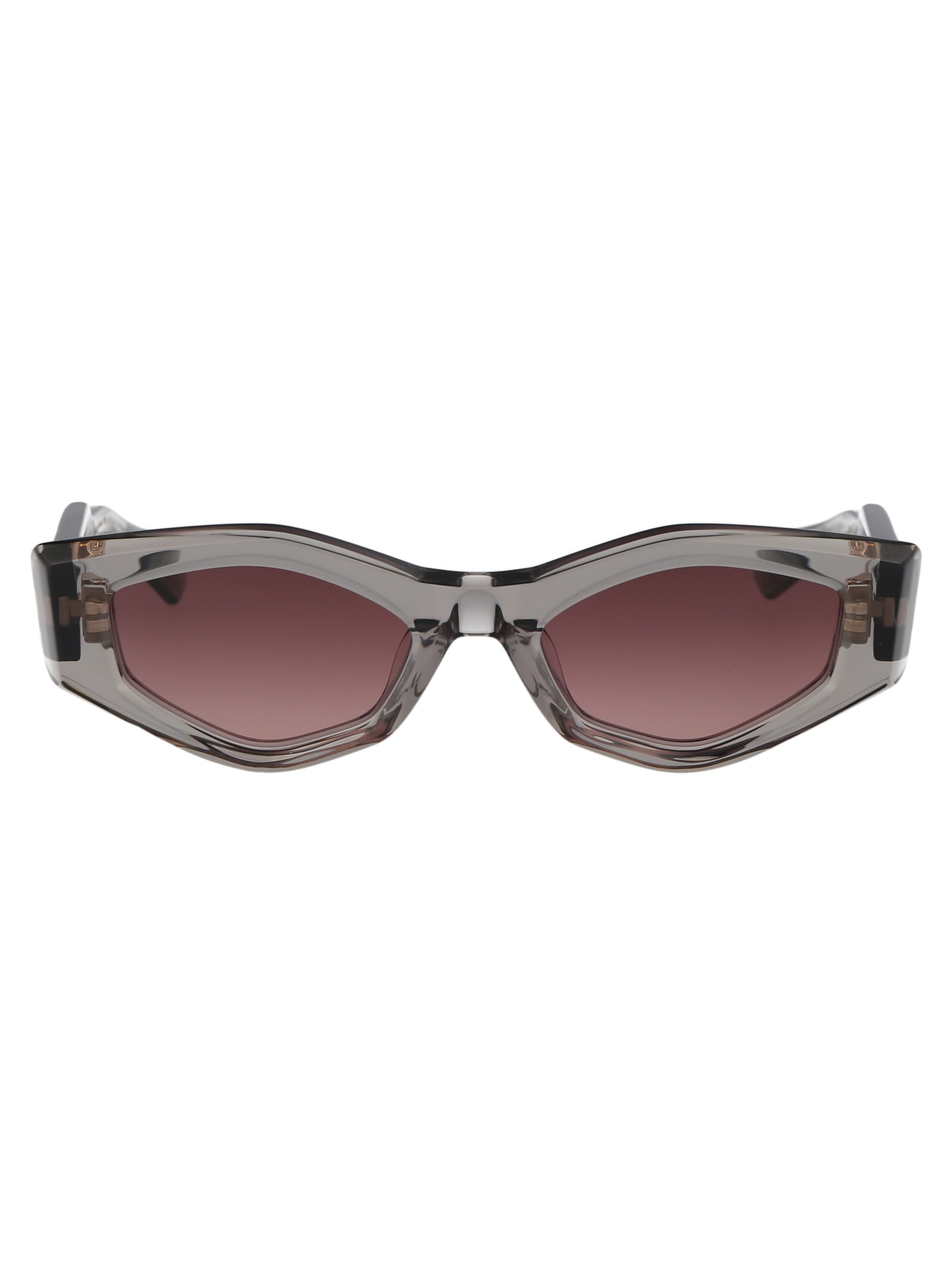 Shop Valentino V - Tre Sunglasses In 101c Gry - Gld