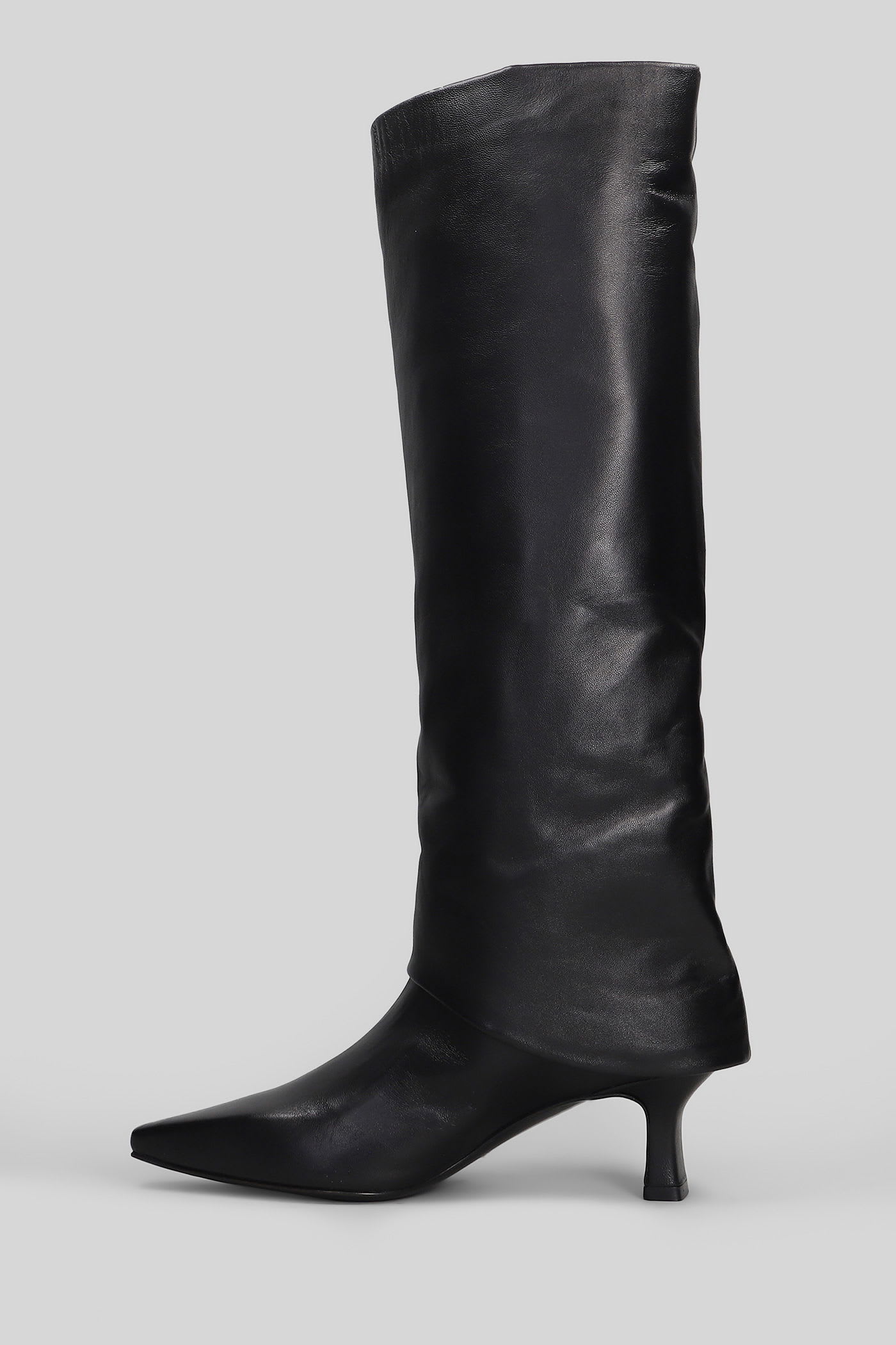 The Seller High Heels Boots In Black Leather In Black