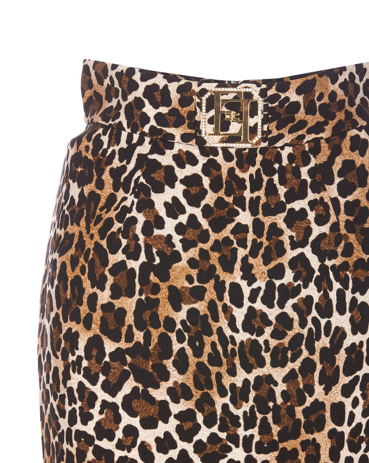 Shop Elisabetta Franchi Logo Animalier Midi Skirt