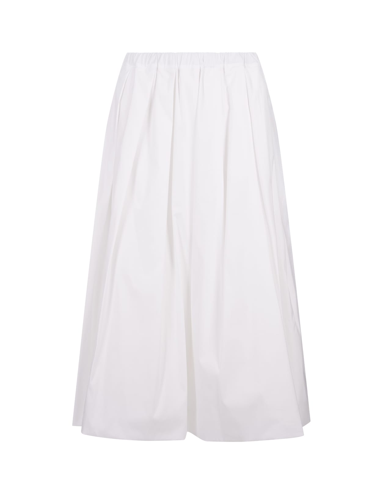 Shop Fabiana Filippi White Poplin Midi Skirt