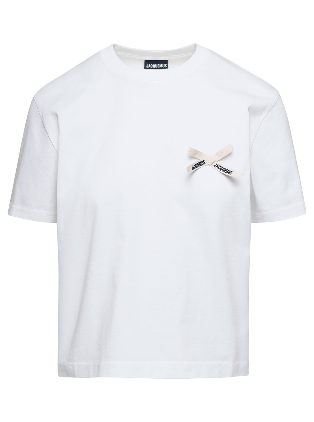 Jacquemus noeud White T-shirt With Logo Detail In Cotton Woman