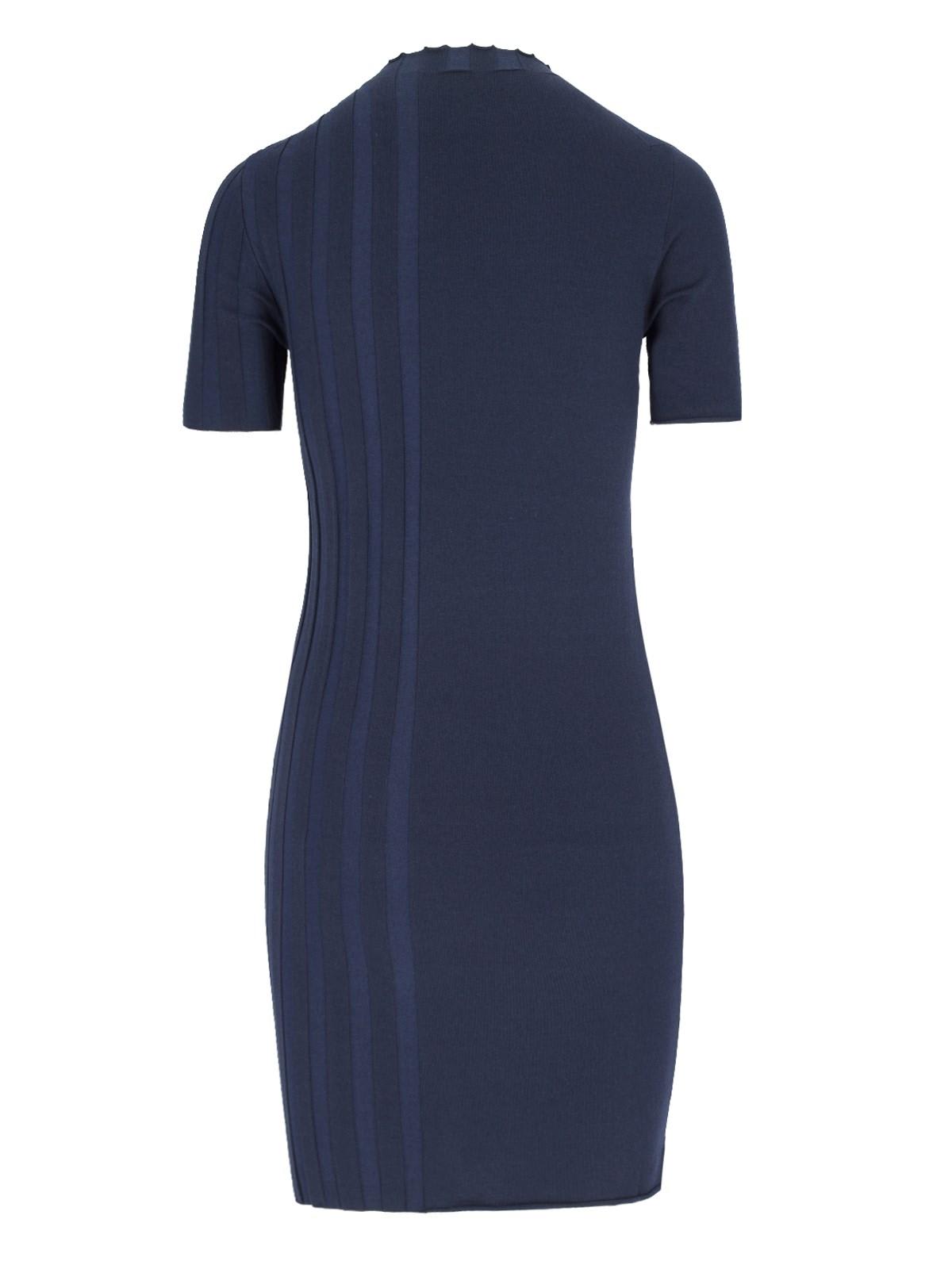 Shop Fendi Logo Mini Dress In Blue