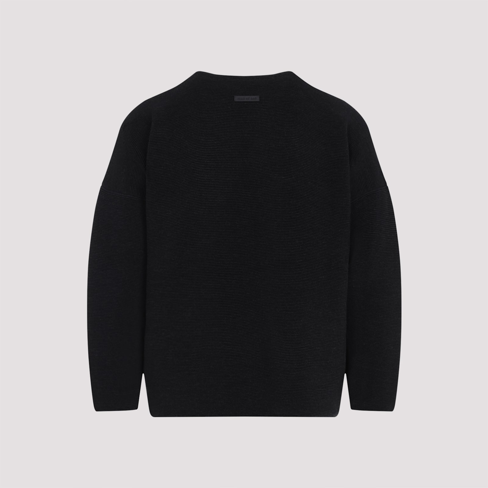 Fear Of God Black Dropped Shoulder Sweater In Melange Black