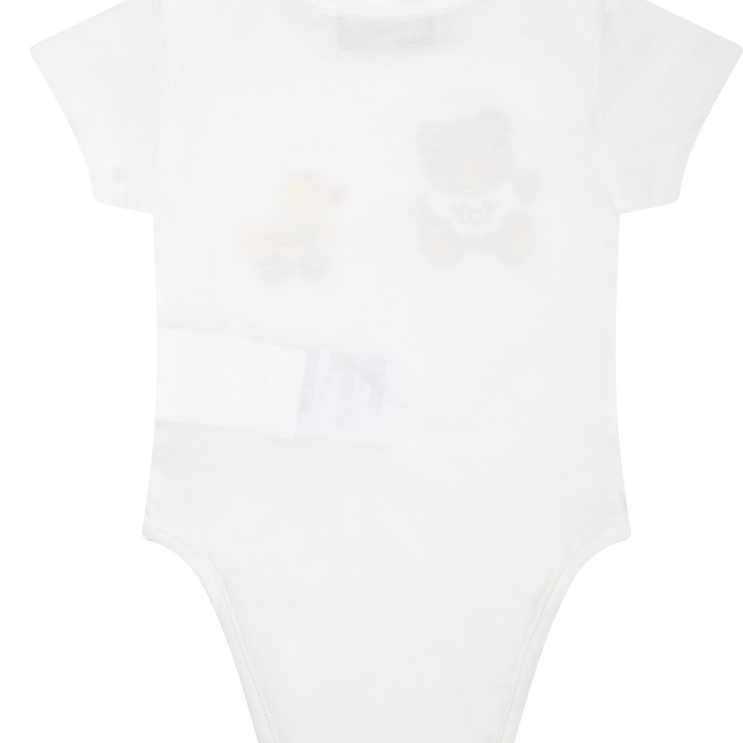 Shop Moschino White Set For Babies With Teddy Bear