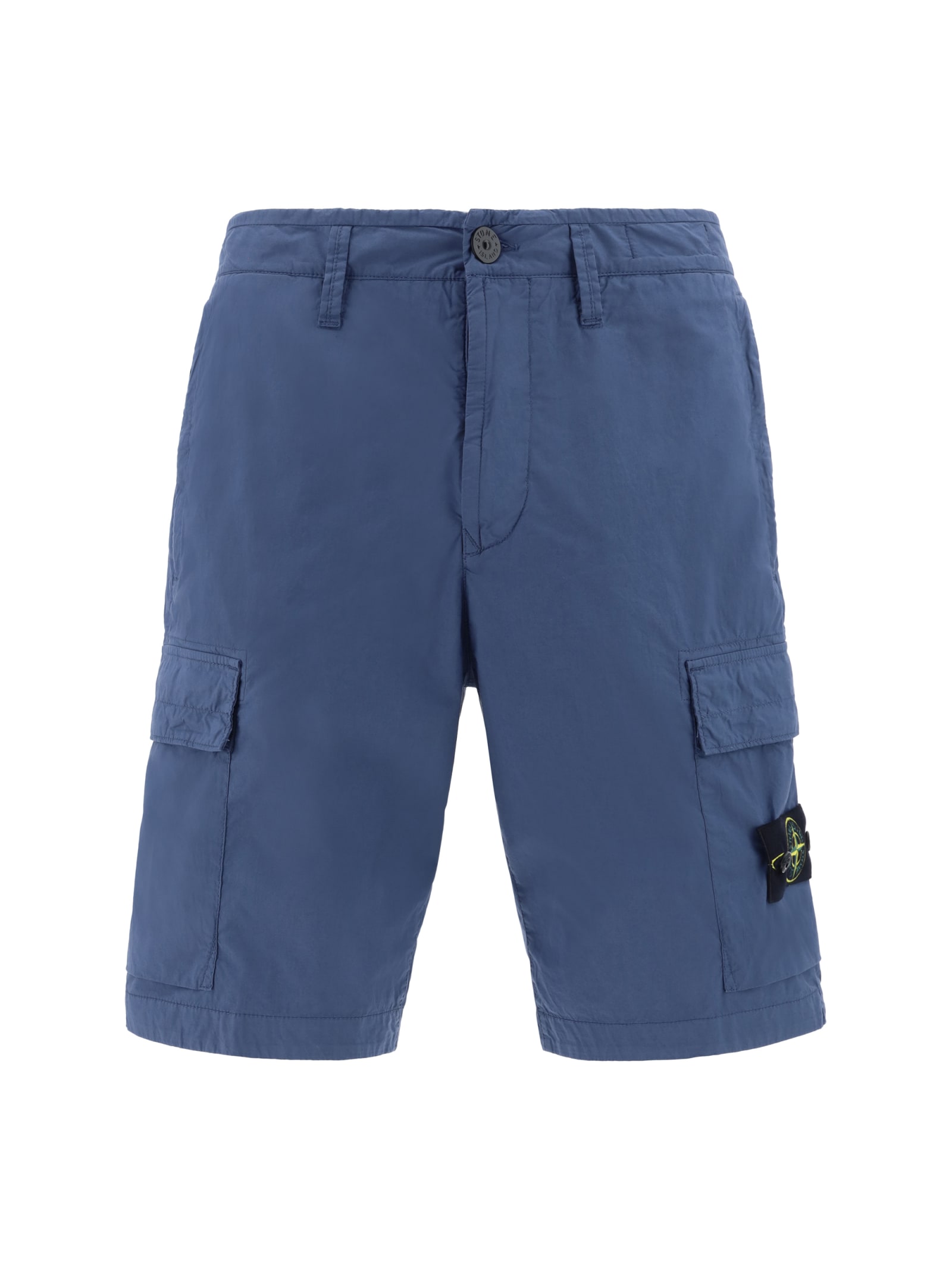 Shop Stone Island Shorts In V0024 Dark Blue