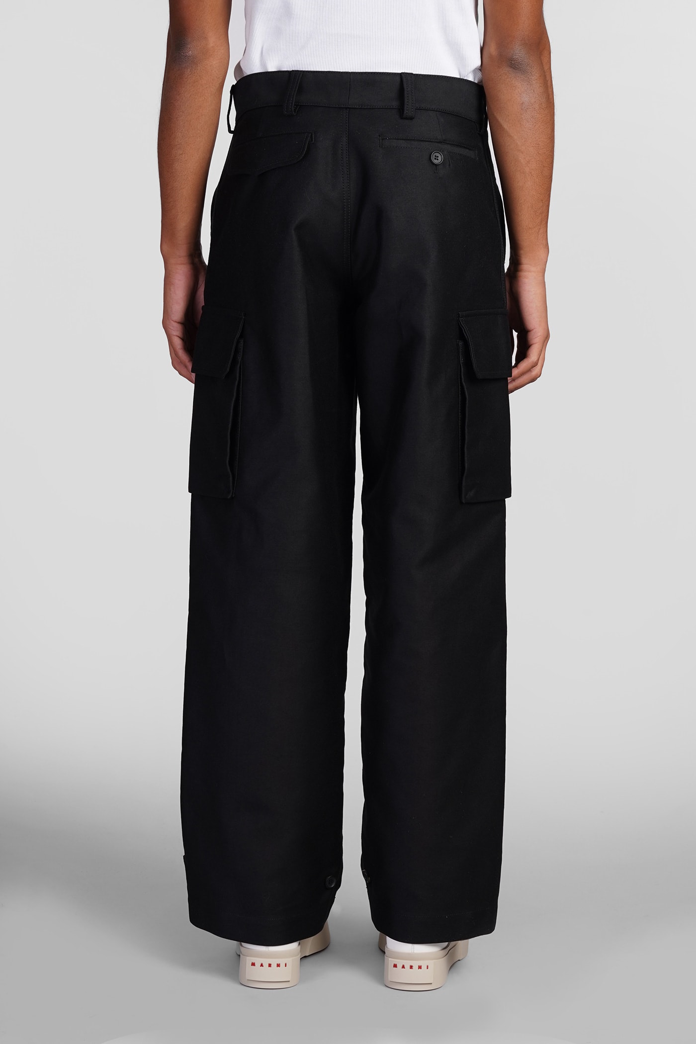 Shop Marni Pants In Black Cotton