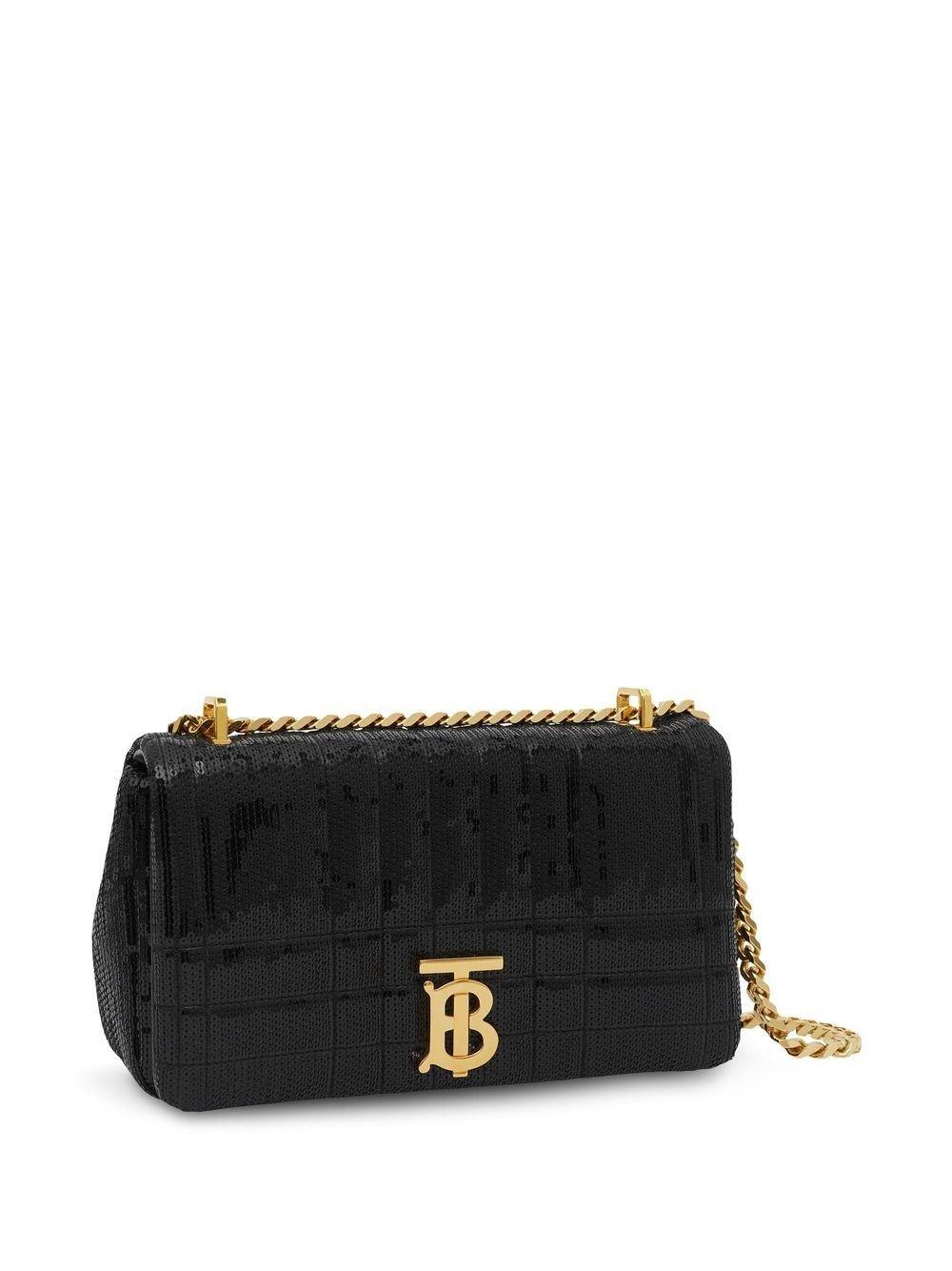 Shop Burberry Sequinned Quilted Chain Linked Small Lola Bag