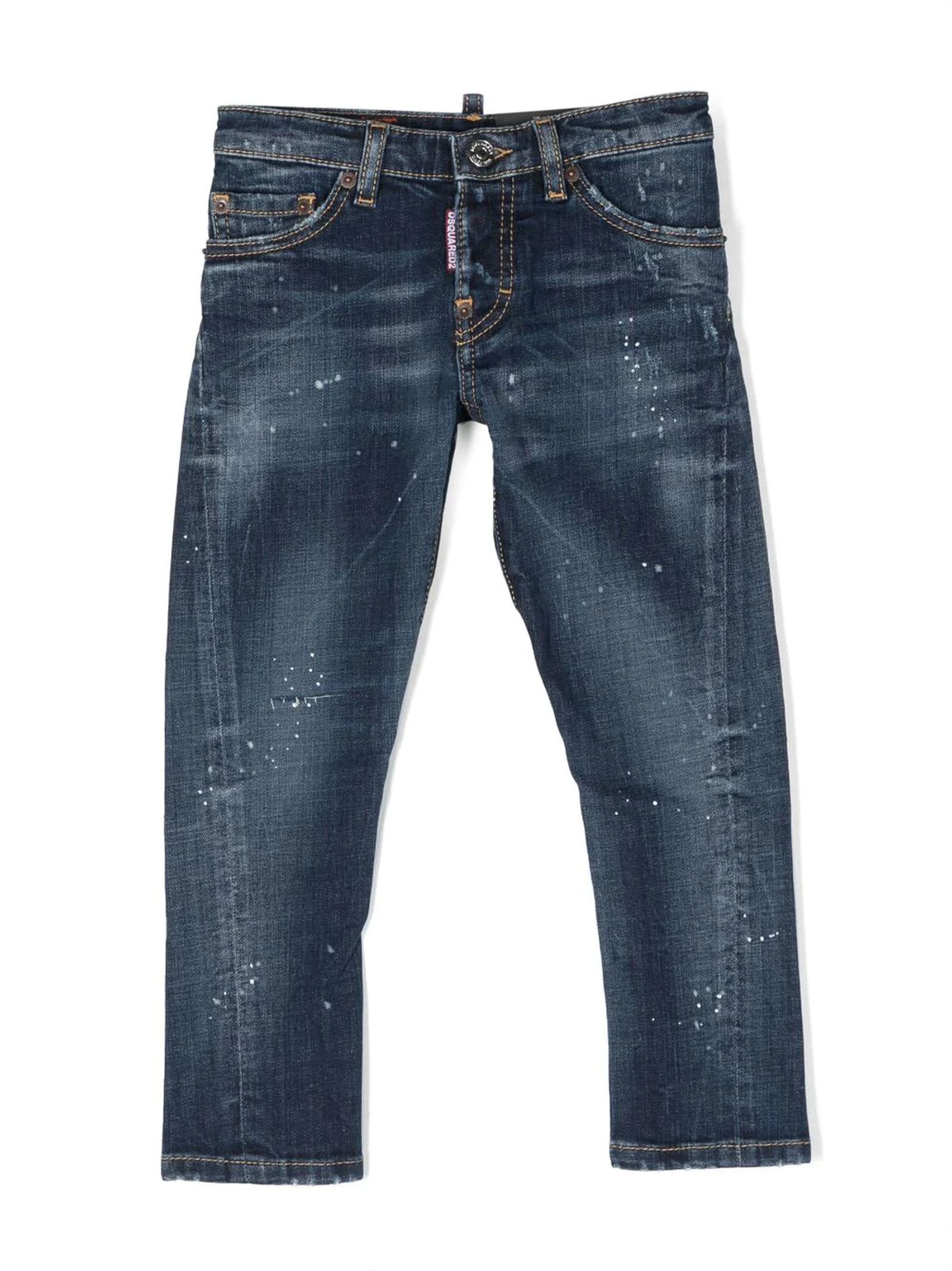 DSQUARED2 TAPERED WASHED-DENIM PANTS