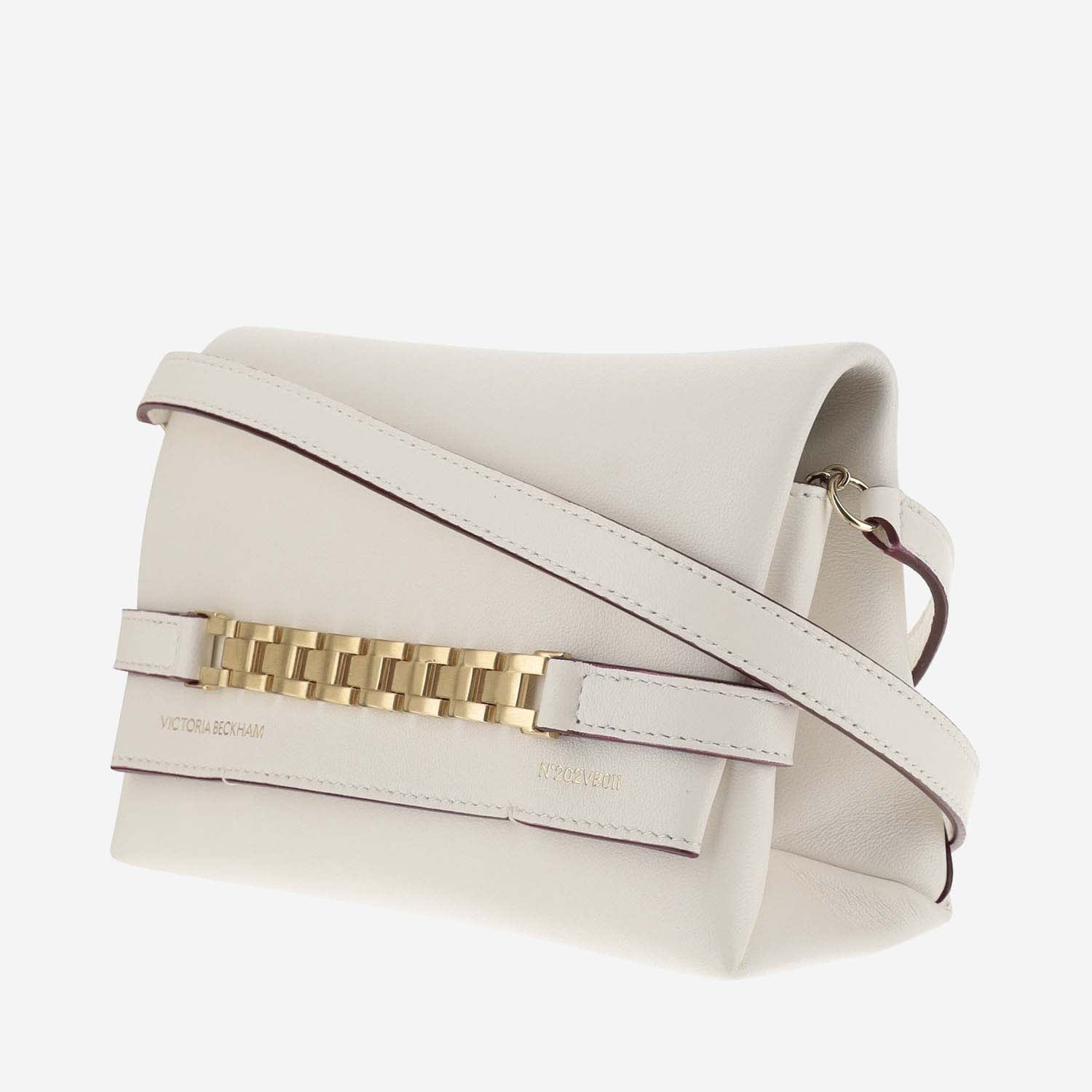 Shop Victoria Beckham Shoulder Bag With Chain In Bianco
