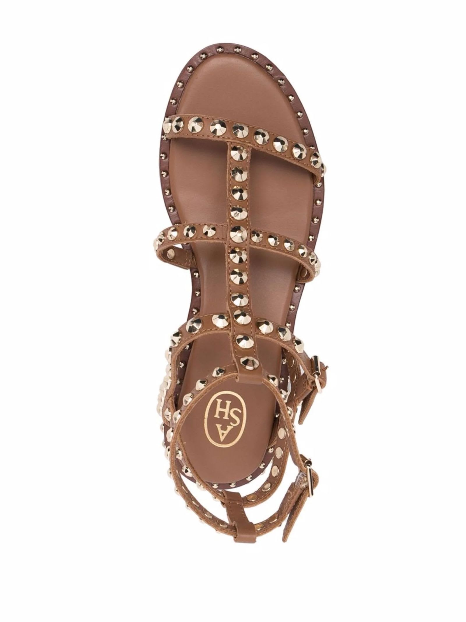 Shop Ash Brown Leather Precious Sandals