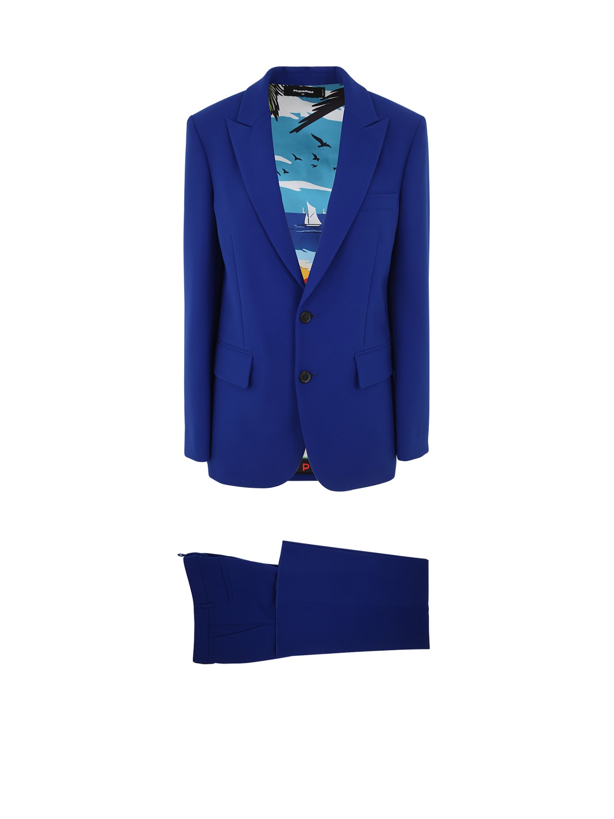 Shop Dsquared2 Flare Suit In Ink Blue