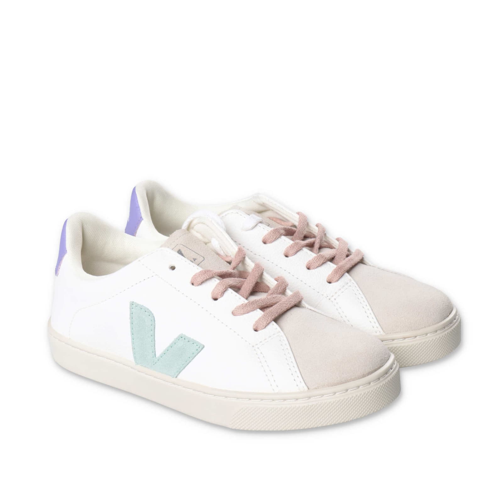 Veja Sneakers Bianche In Similpelle Con Lacci