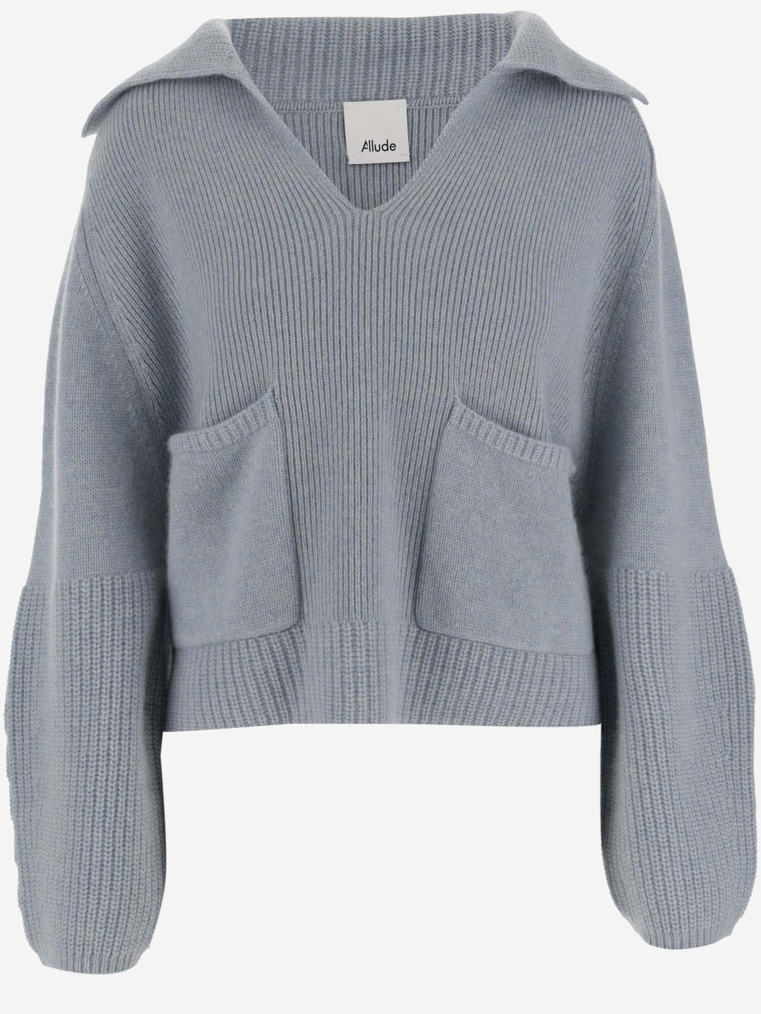 Shop Allude Cashmere Sweater In Clear Blue