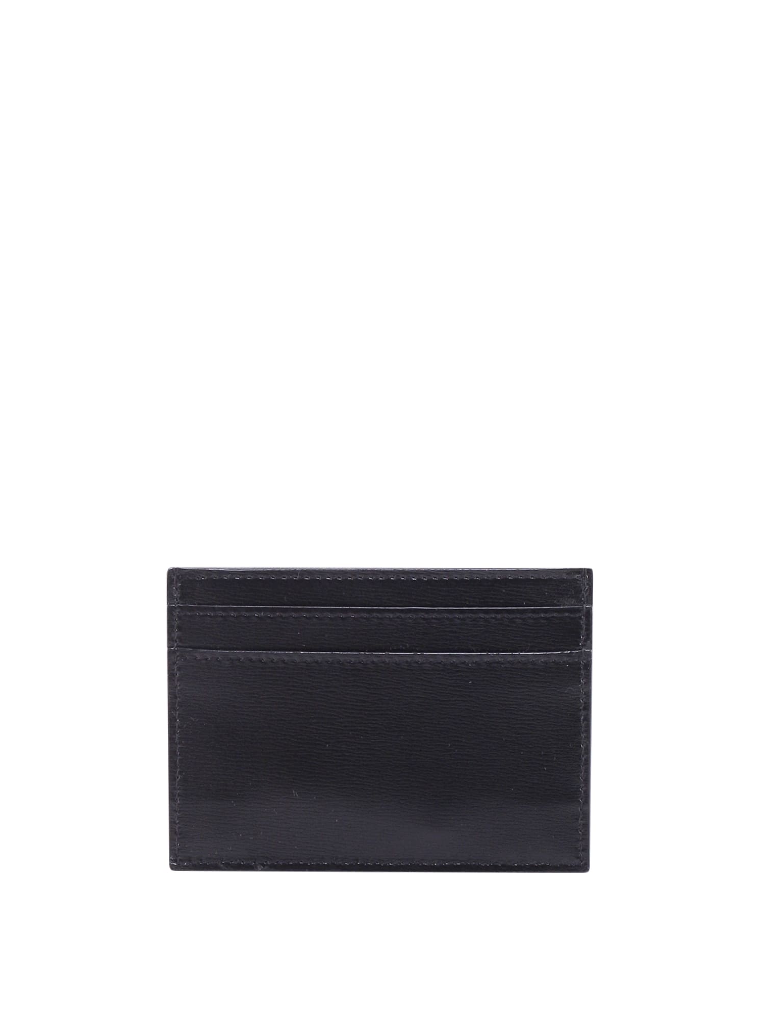 Saint Laurent Leather Monogram Card Holder In Black