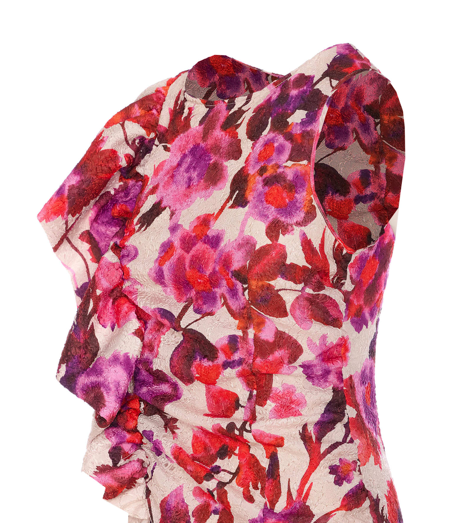 Essentiel Antwerp Haylight Asymmetric Midi Dress In Pink