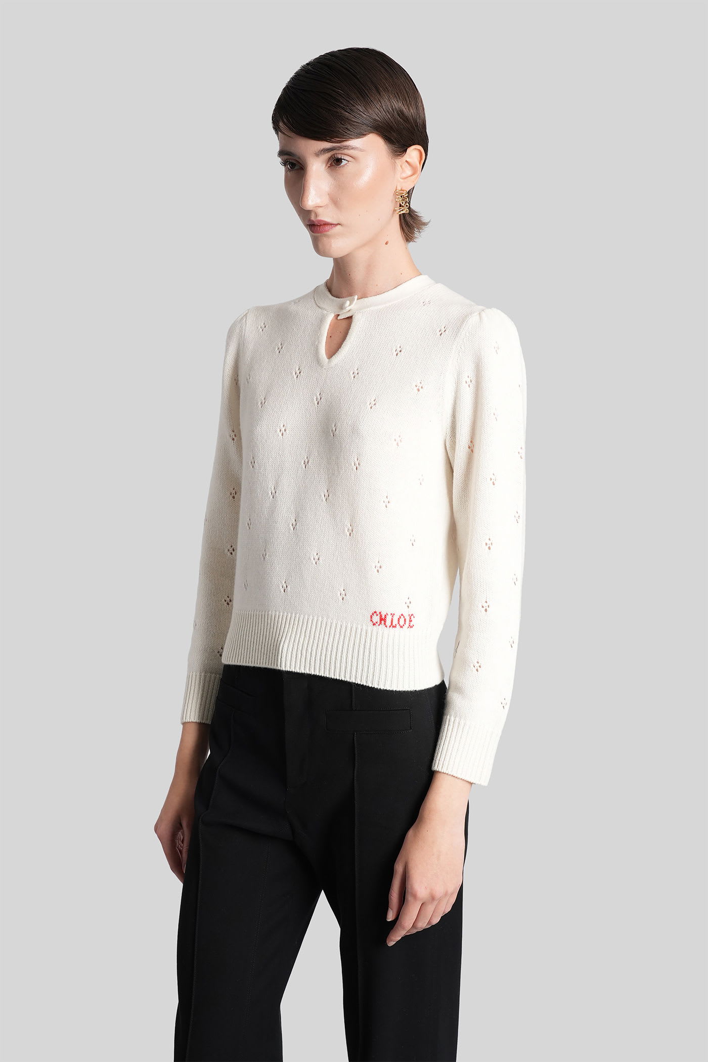 Chloé Chloe Women Wool And Cashmere Sweater In White