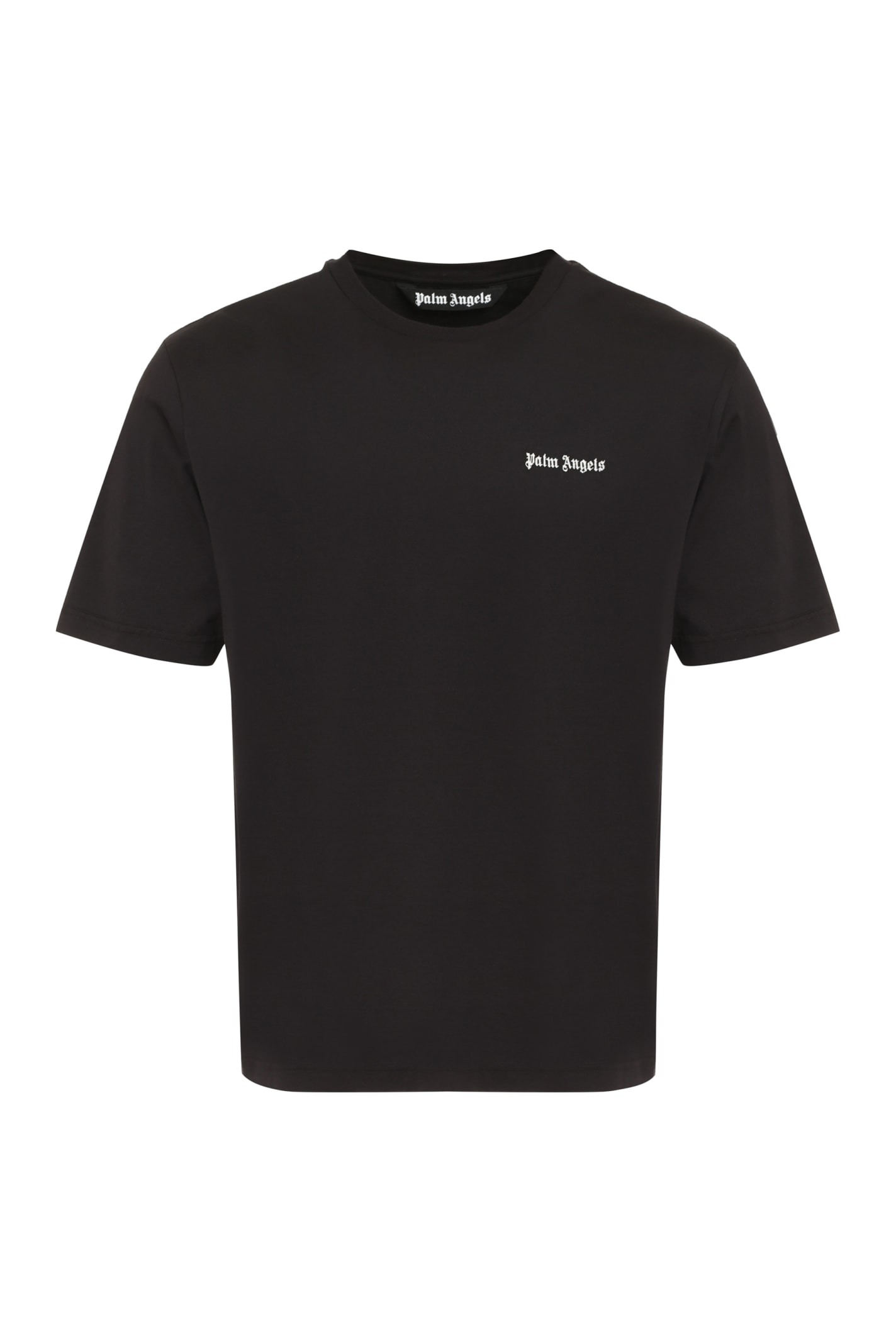Shop Palm Angels Cotton Crew-neck T-shirt In Black