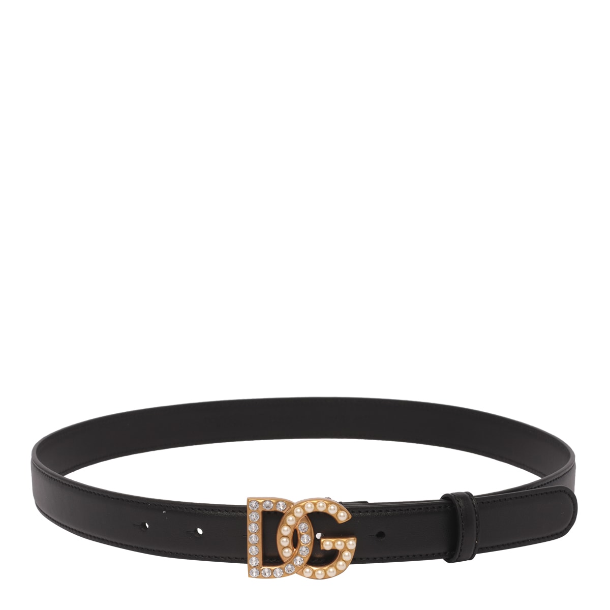 Shop Dolce & Gabbana Buckle Logo Belt In Nero