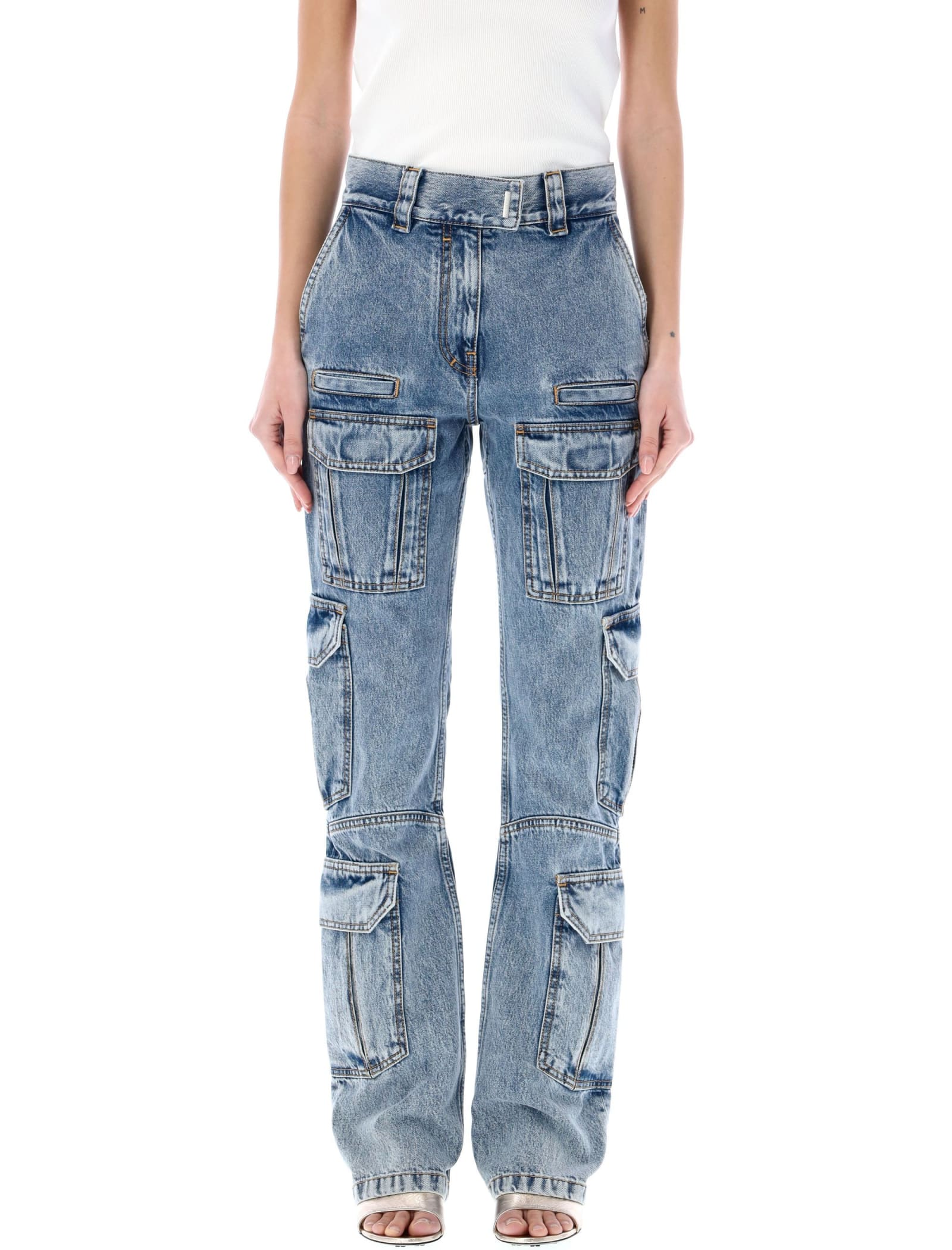 Shop Givenchy Denim Cargo Look 11 In Light Blue