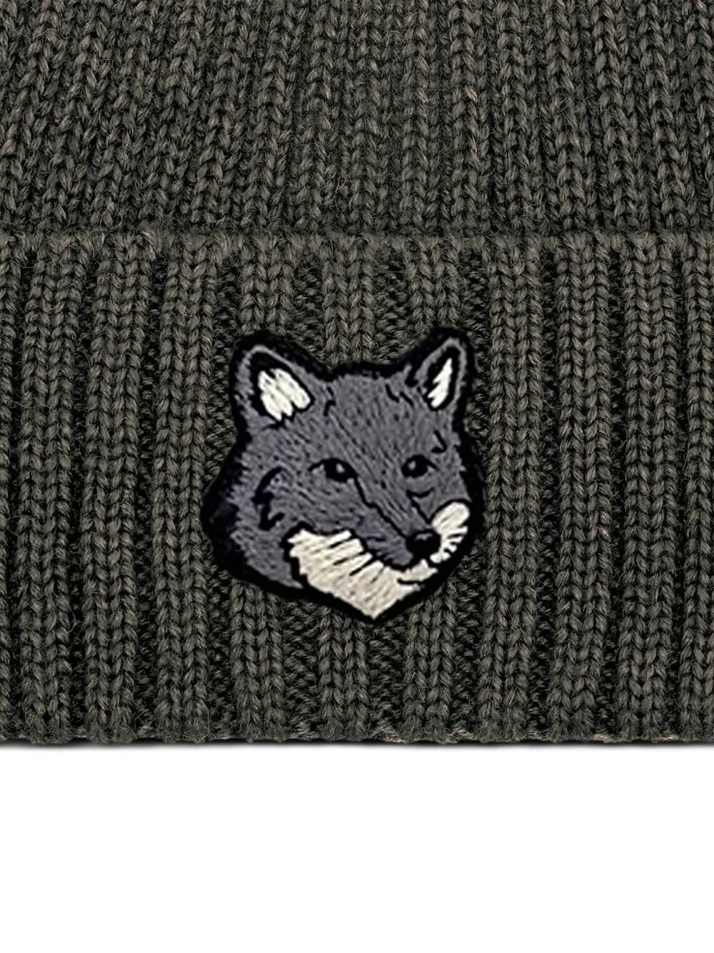 Maison Kitsuné Fox Head Large Beanie Accessories In Green
