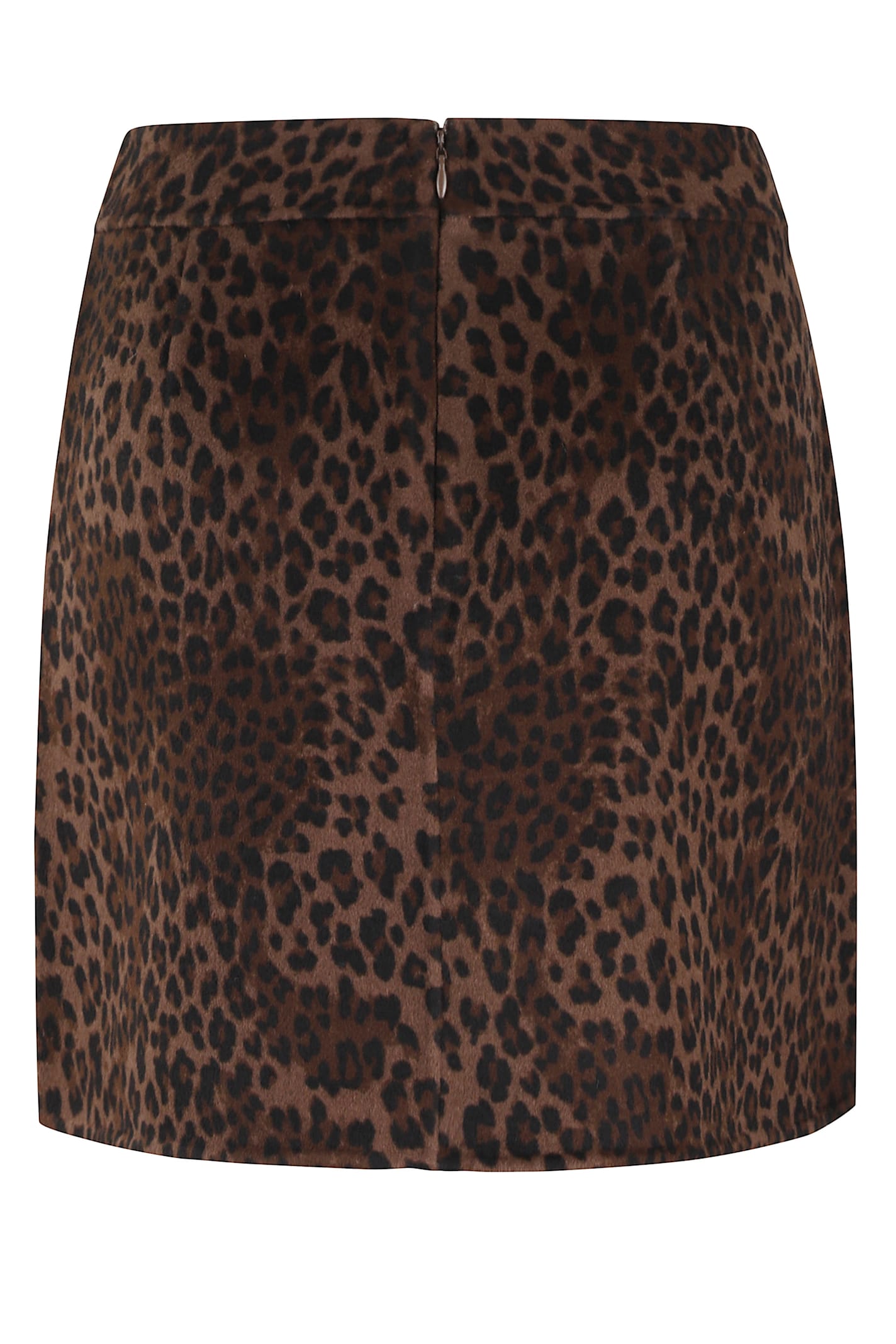Mc2 Saint Barth Eira Leopard Mini Skirt In Brown