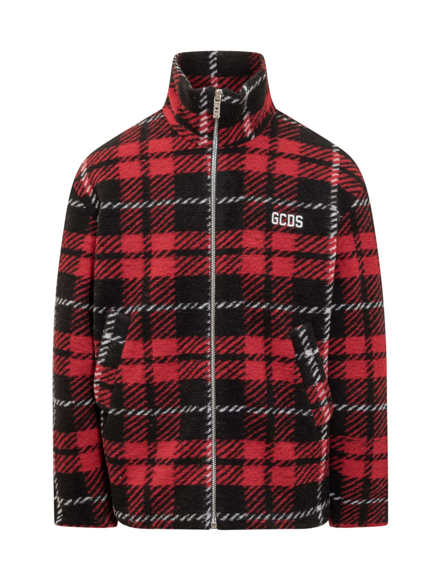 Shop Gcds Tartan Jacket In Red