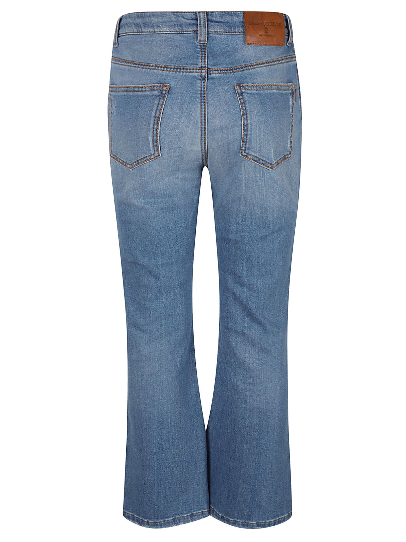 Shop Ermanno Scervino Flare Cropped Jeans In Bright Cobalt
