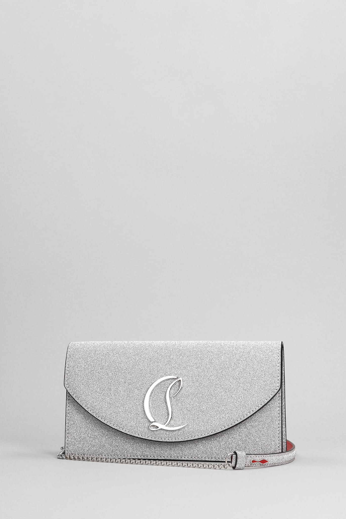 Shop Christian Louboutin Loubi54 Shoulder Bag In Silver Glitter