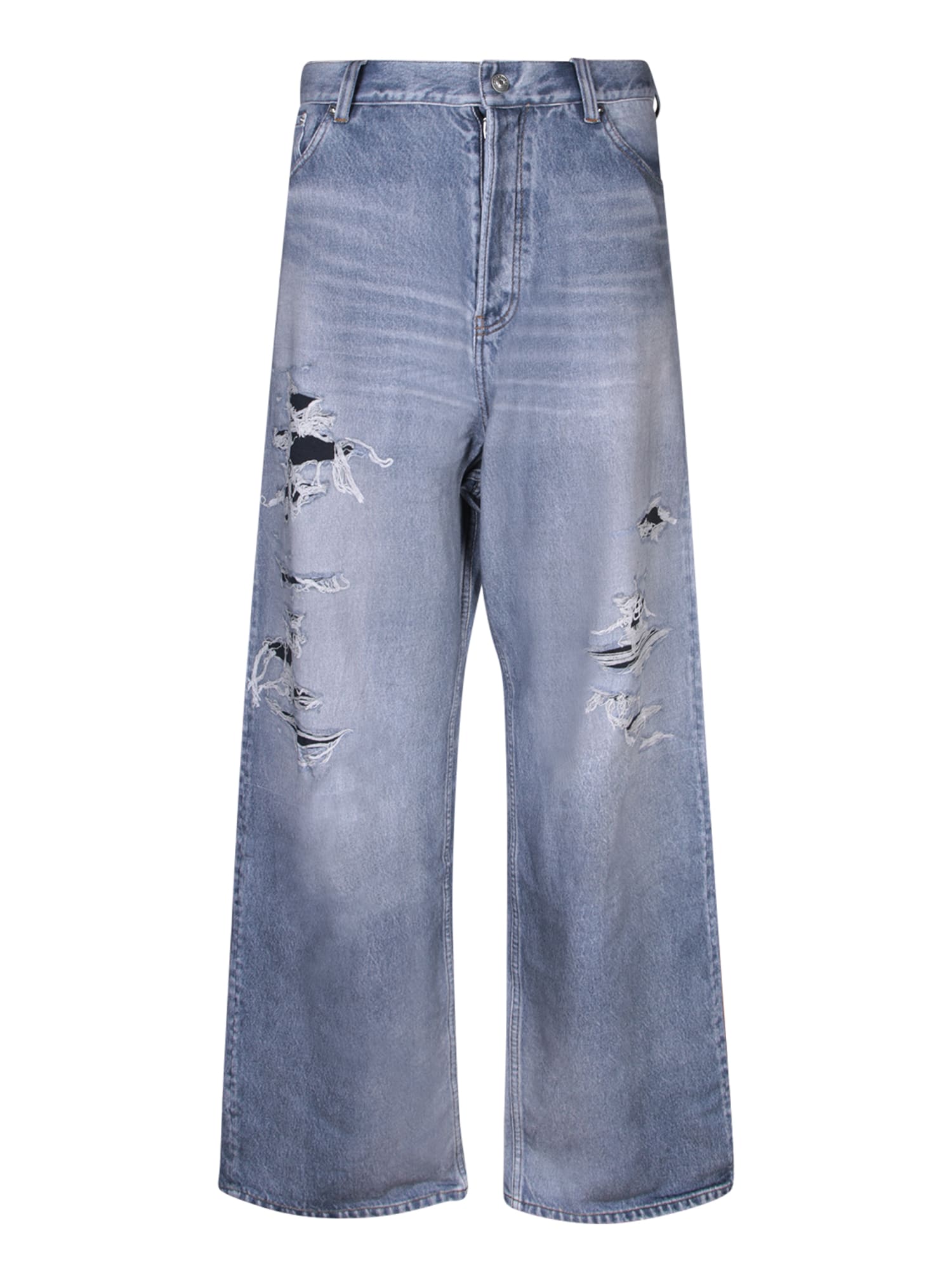 Shop Balenciaga Trompe Loeil Blue Jeans