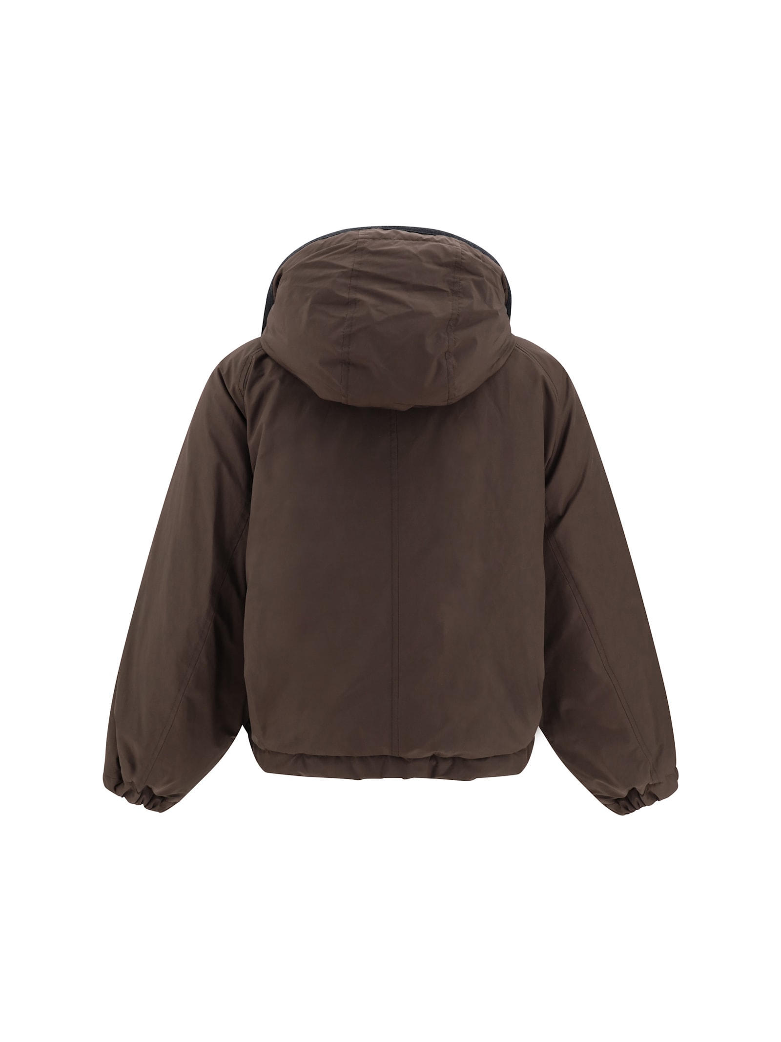 Brunello Cucinelli Cropped Down Jacket Casual Jackets And Parka Brown In Brown