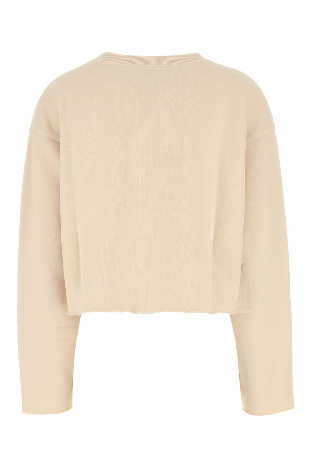 Shop Maison Margiela Cream Cotton Sweatshirt In Beige