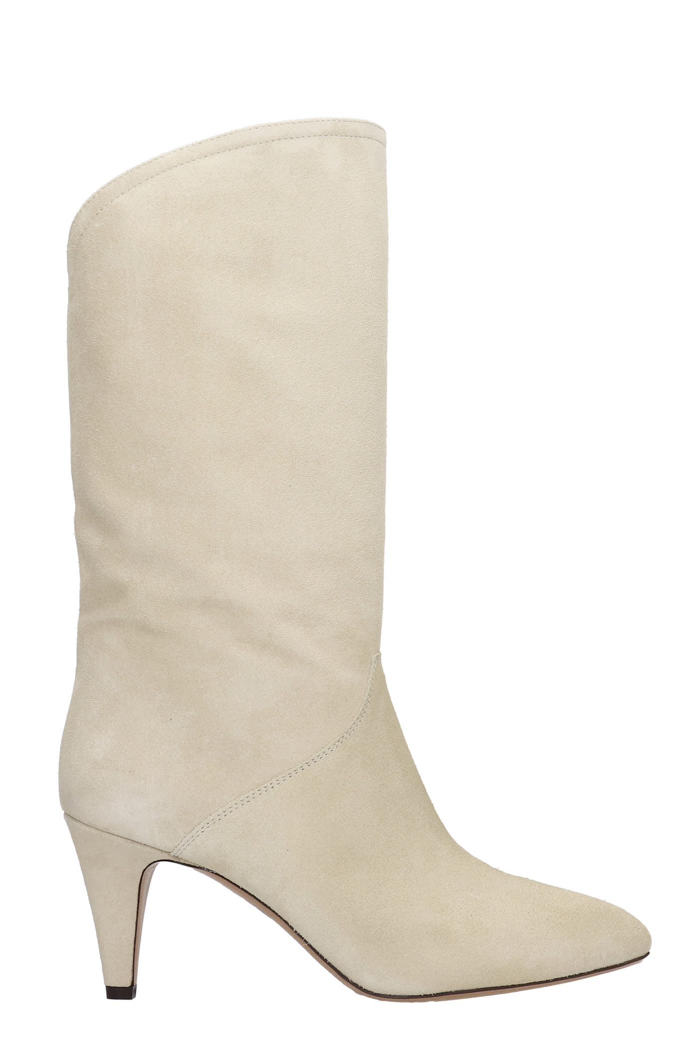 Buy Isabel Marant Leye Low Heels Ankle Boots In Beige Suede online, shop Isabel Marant shoes with free shipping