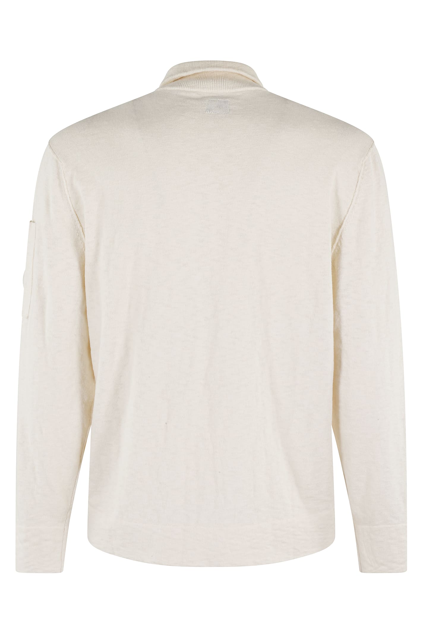 C.p. Company Lens-detail Sweater In Gauze White