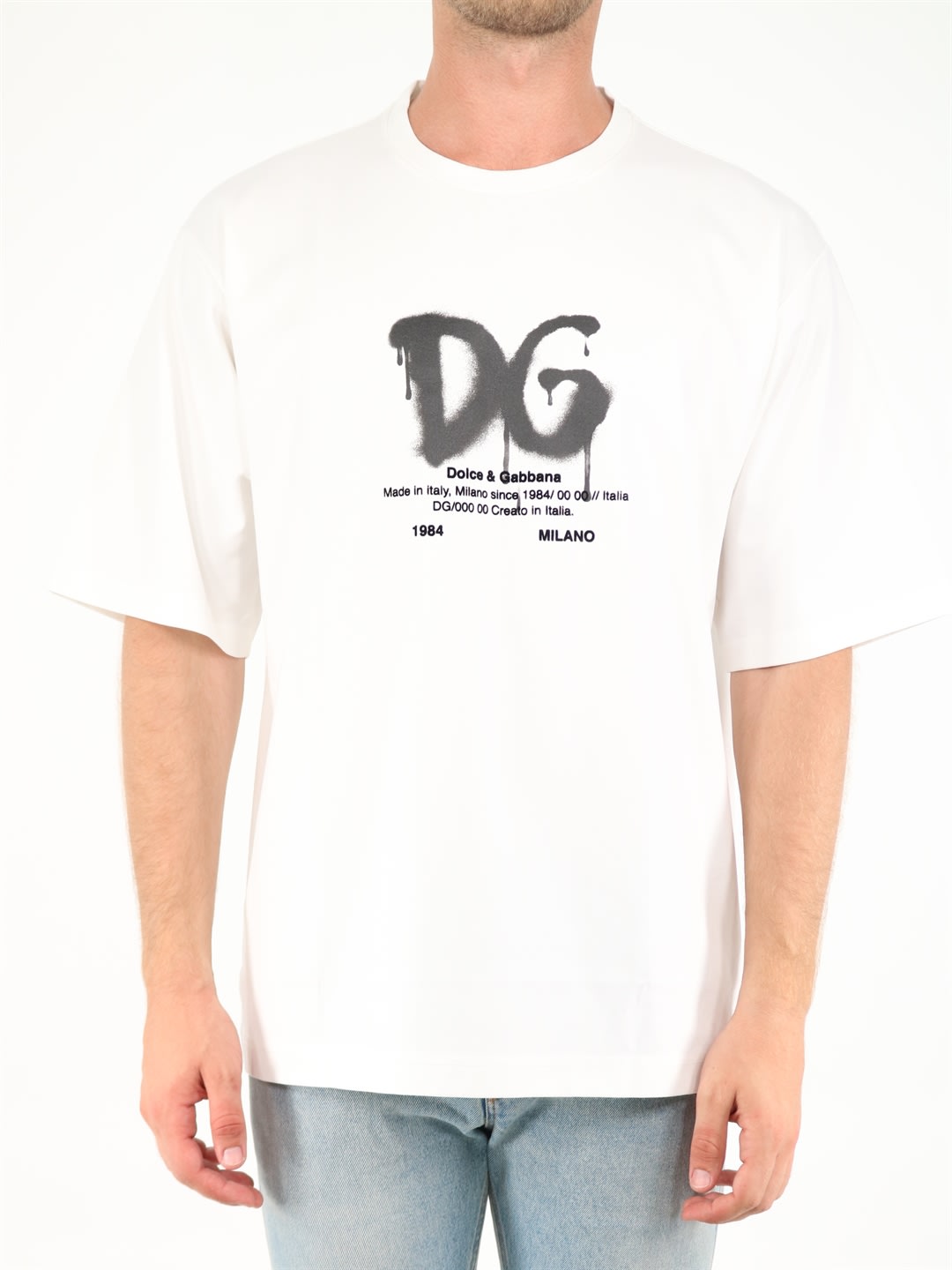 Dolce & Gabbana Graffiti White Cotton T-shirt