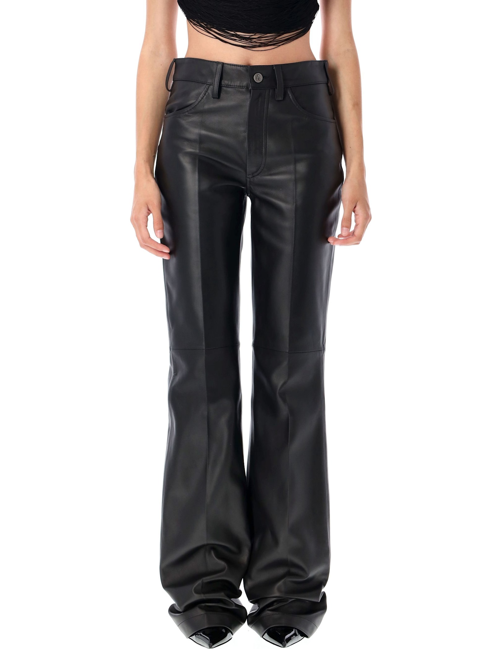Attico Leather Pant In Black